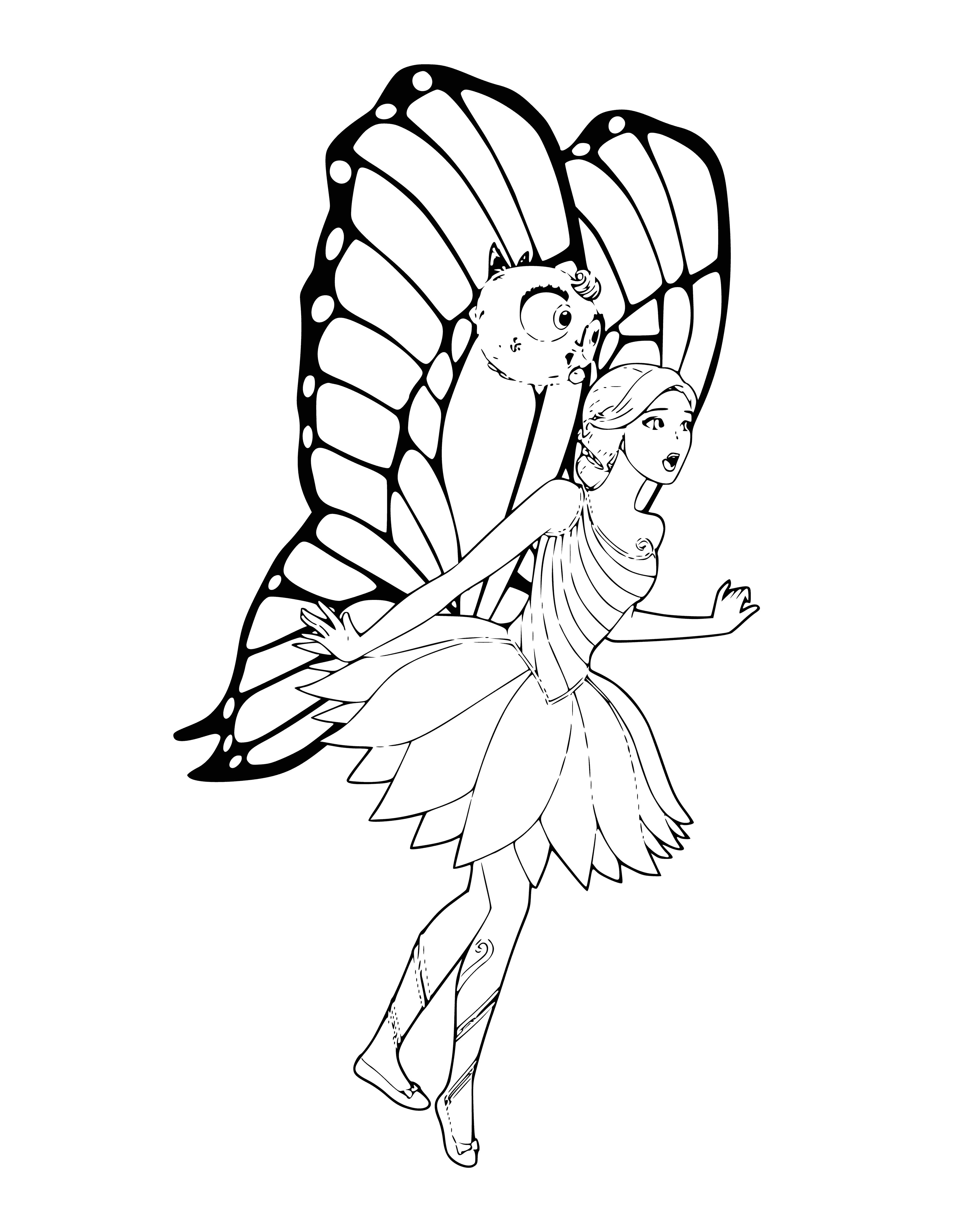 Fairy butterfly coloring page