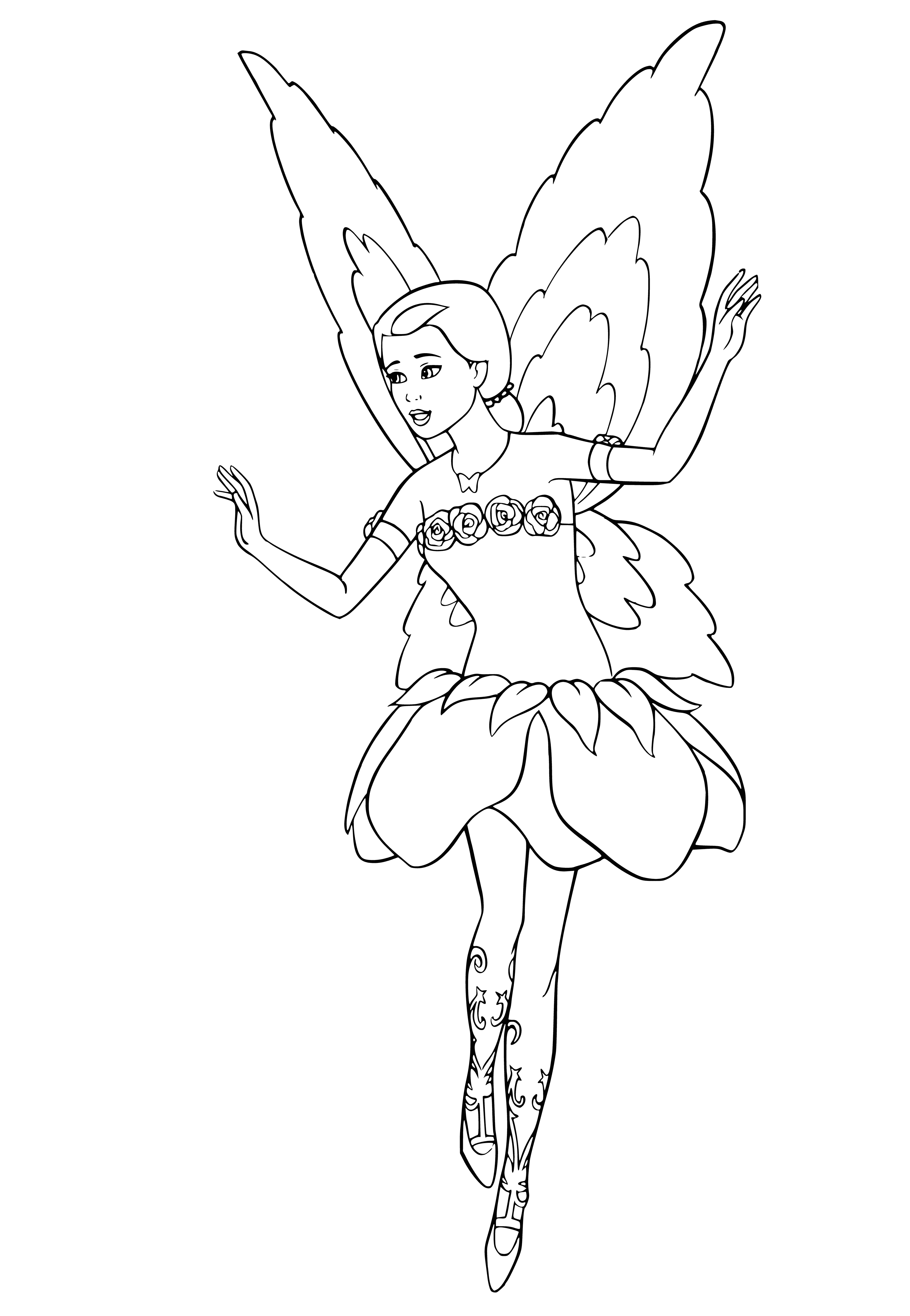 Barbie with wings coloring page