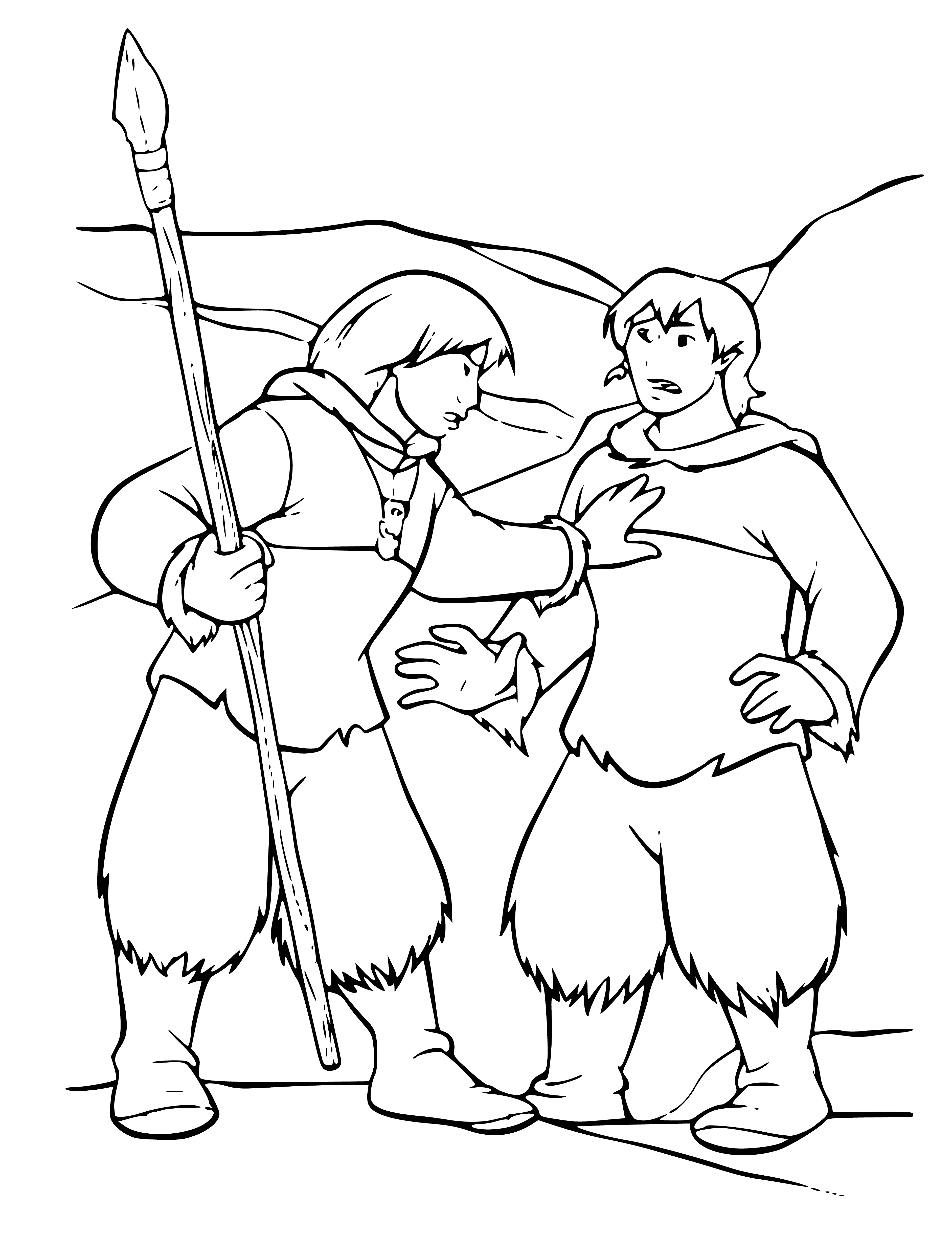 coloring page: Brother & sister arguing, sister trying to calm brother down. #siblings #family