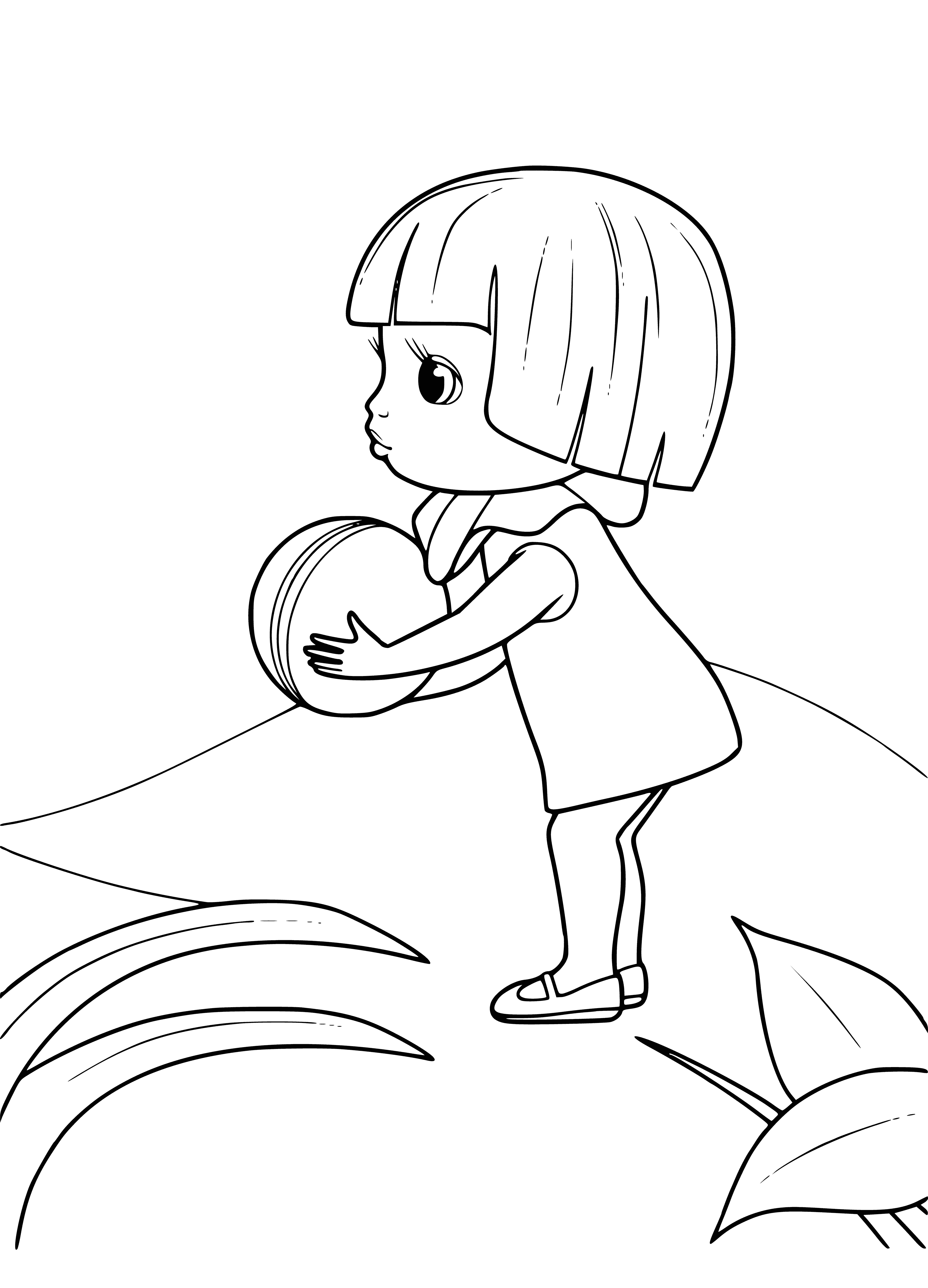 coloring page: Push the green button & you'll get a big, red robot grin!
