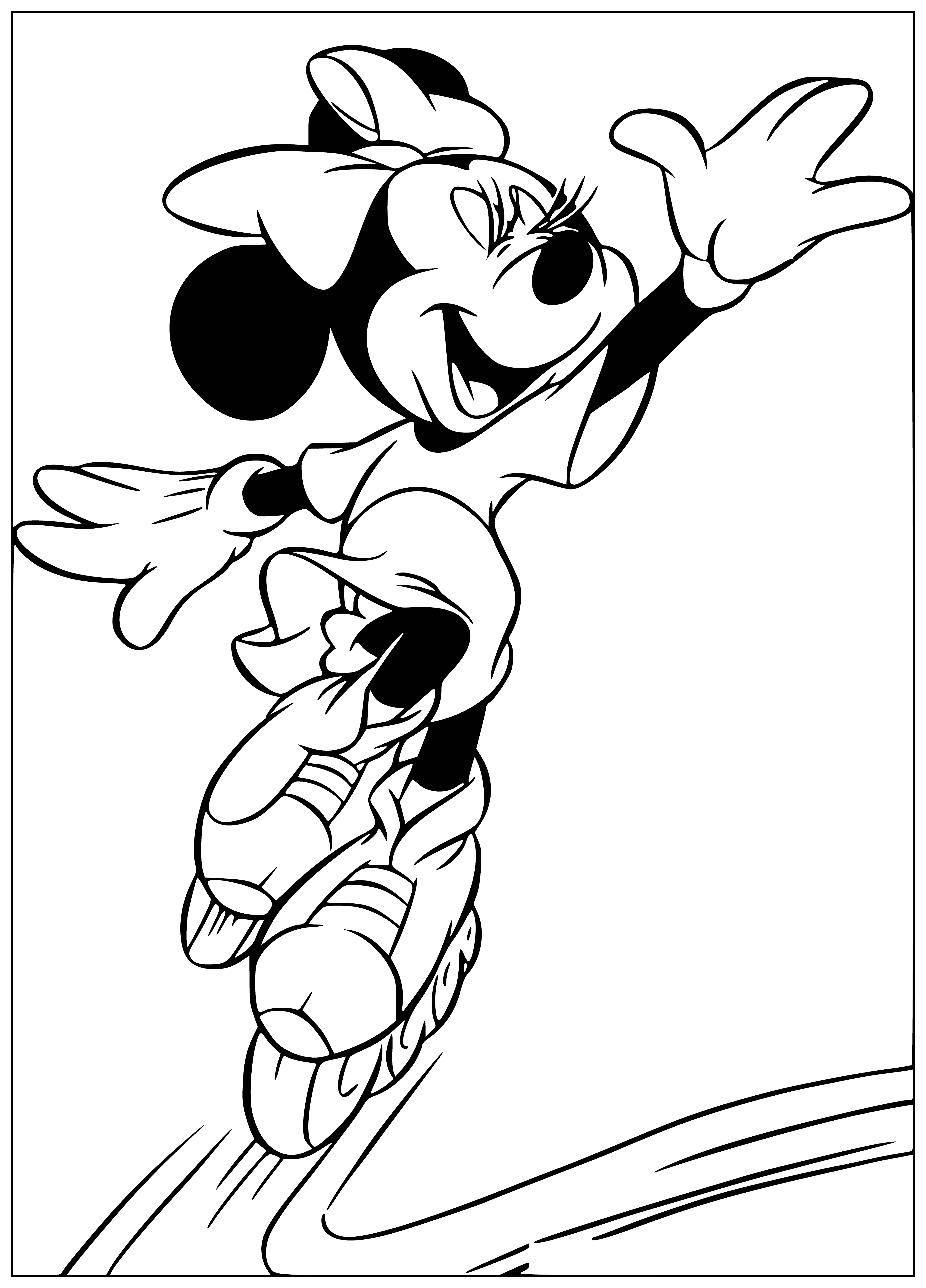 coloring page: 3 videos of Mickey, Donald & Goofy: "Classics" in B&W, "Fun & Games" in color, & "Adventures" in color on fun adventures.