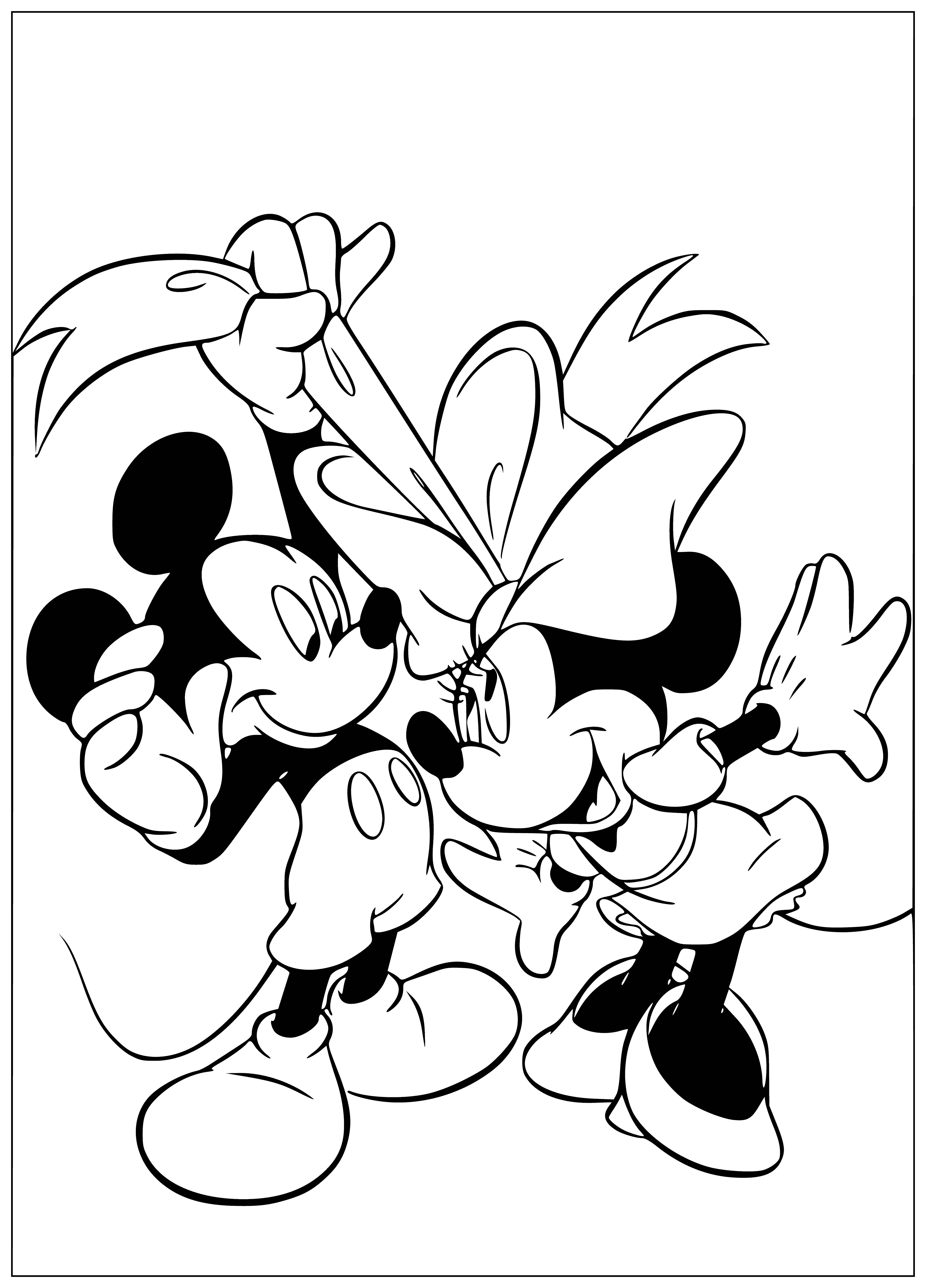Mini and Mickey coloring page