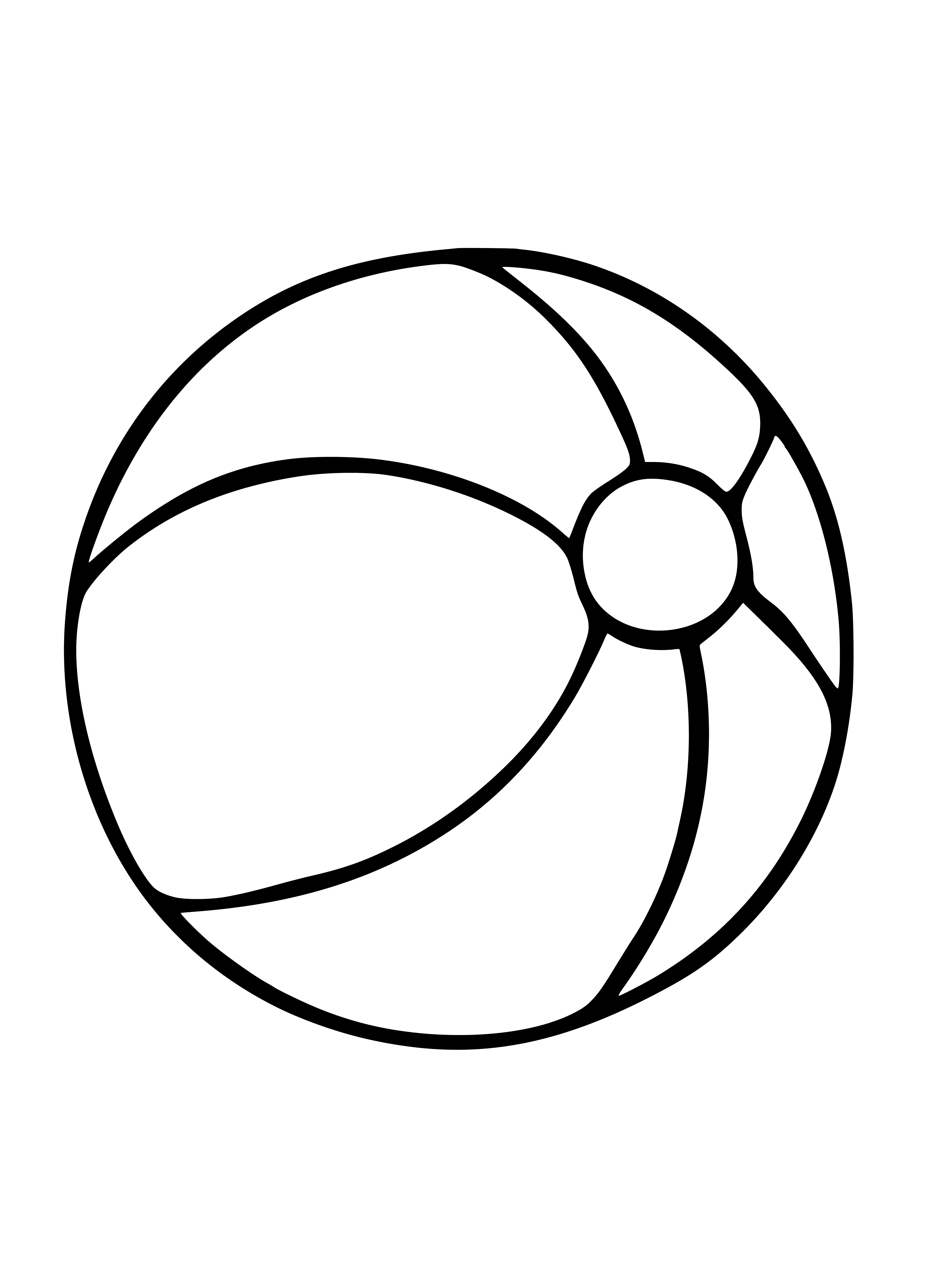 coloring page: 3 coloring pages: ball in center w/ patterns or several balls of diff. sizes, or 1 big w/ sm. around.