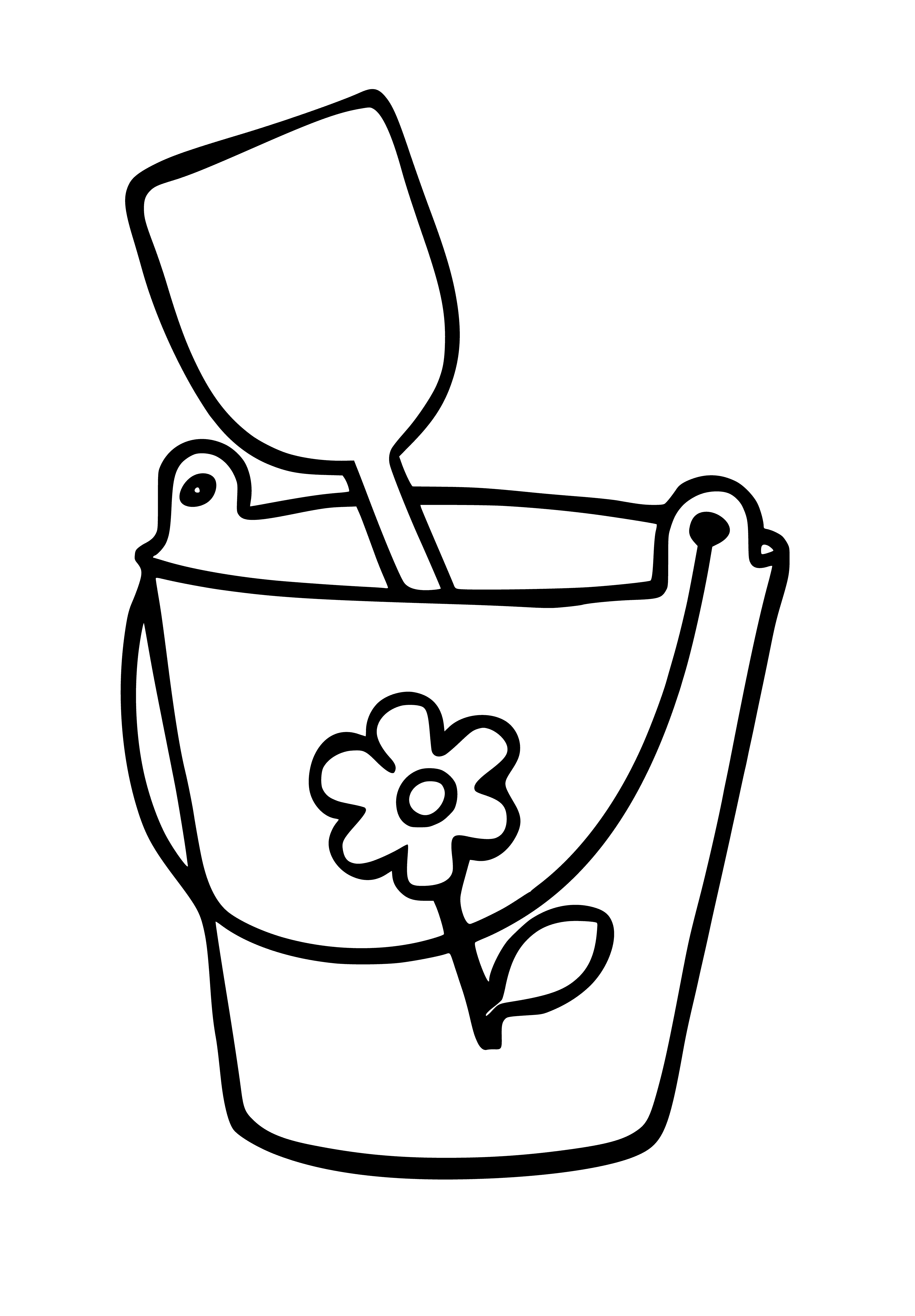 coloring page: 3 coloring pages: sandbox w/ boy, girl & bucket/shovel.