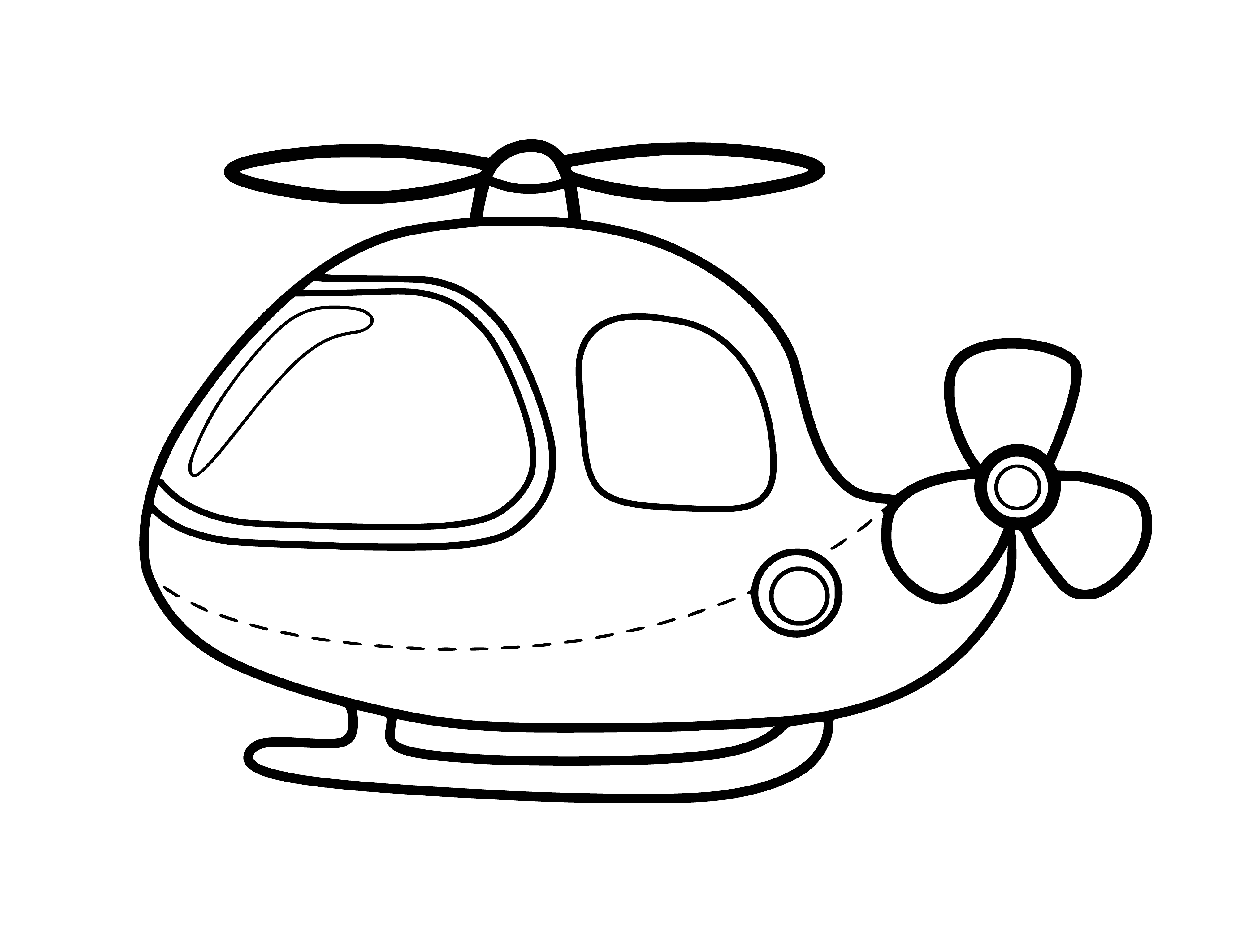 coloring page: Sunny day skies filled with a helicopter adventure!