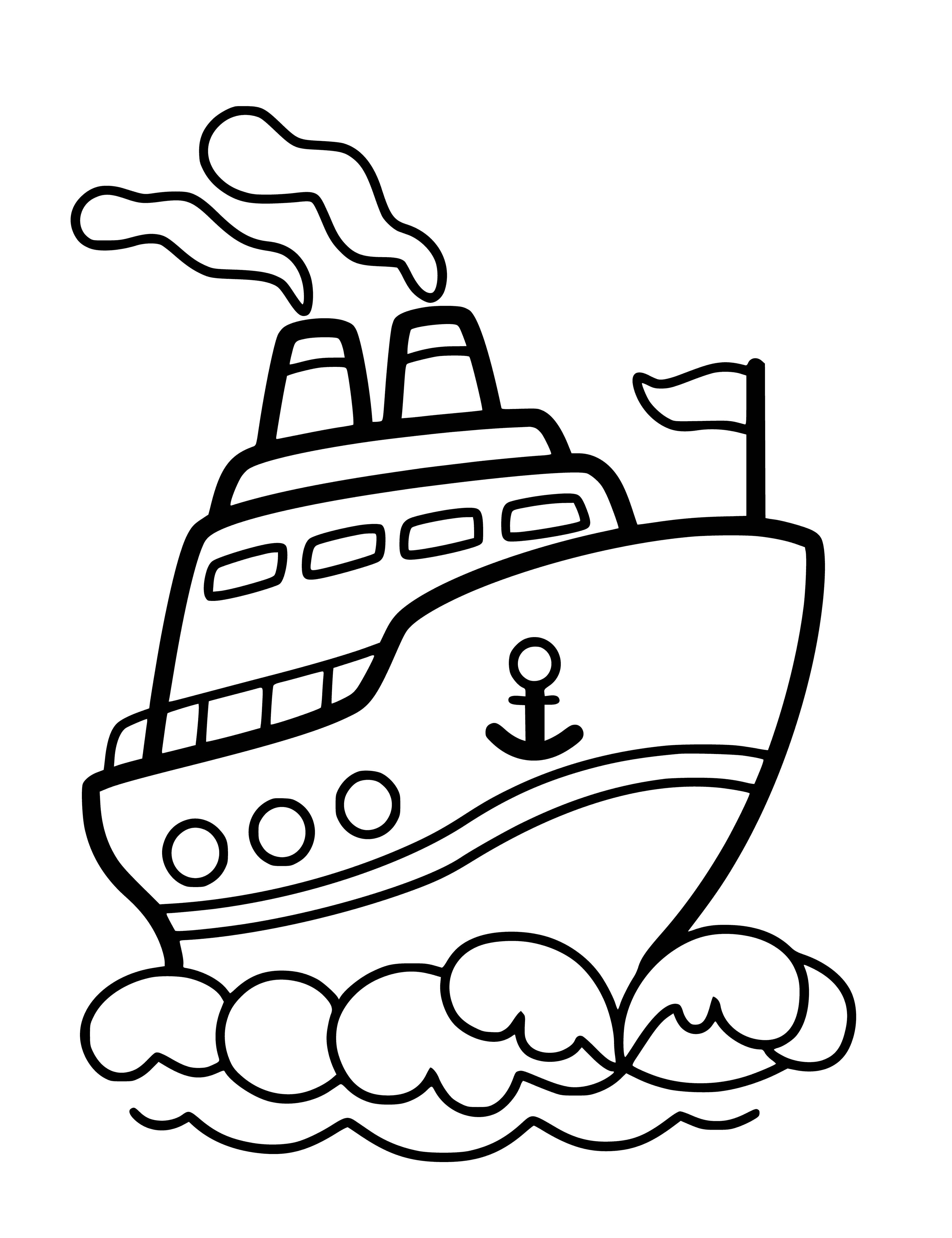 Stoomboot inkleurbladsy