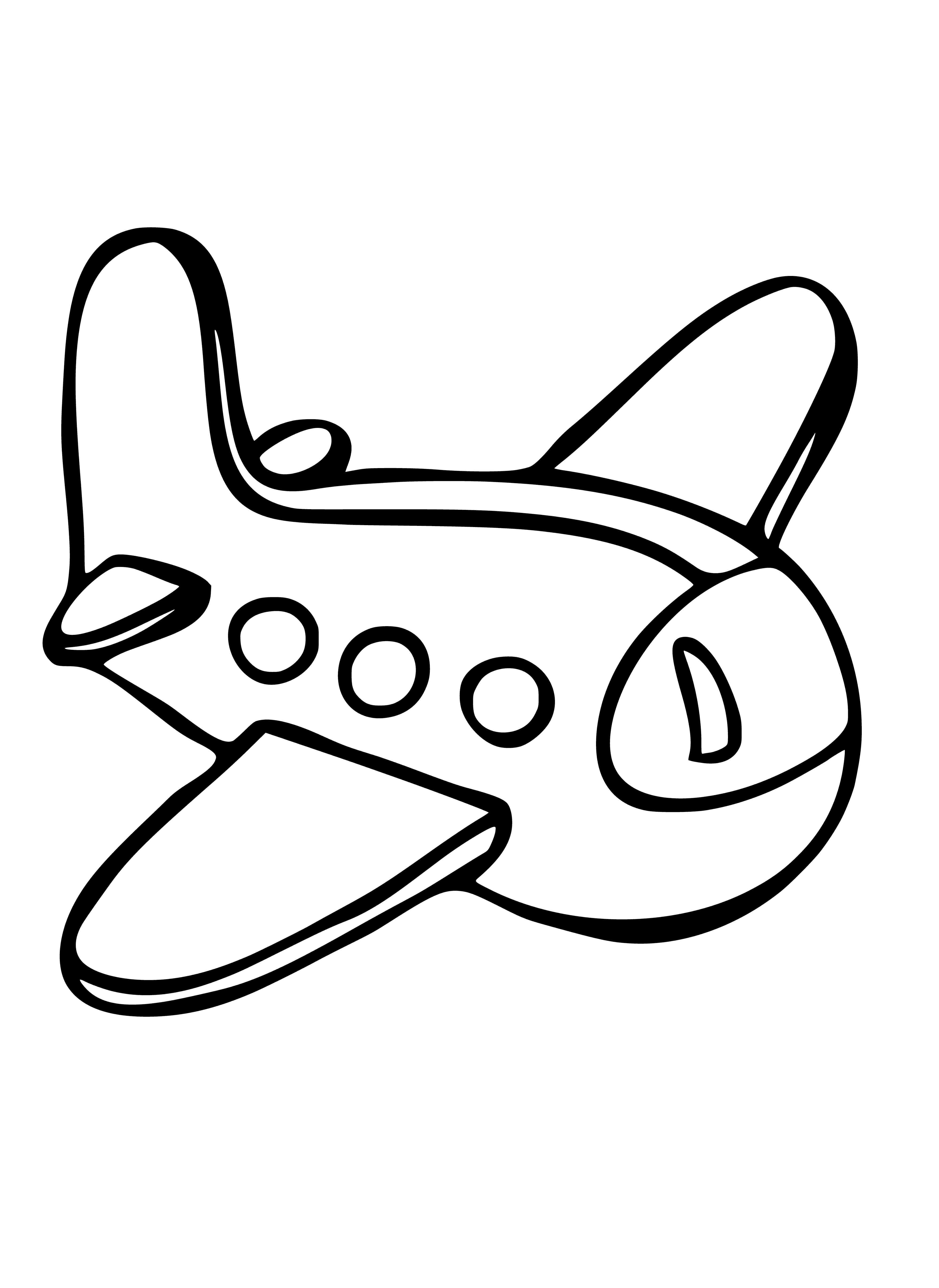 Самолет раскраска