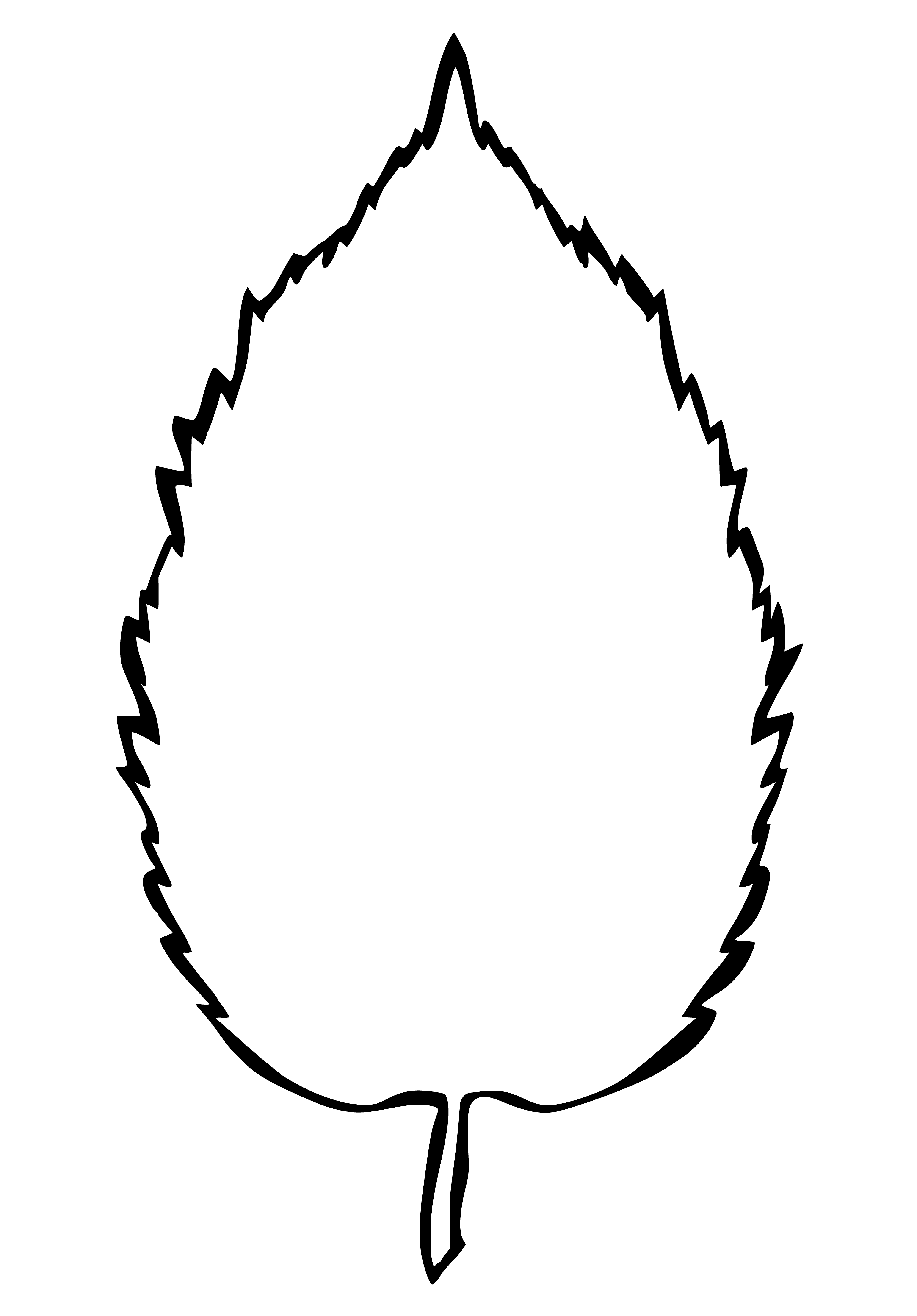 Birch leaf coloring page
