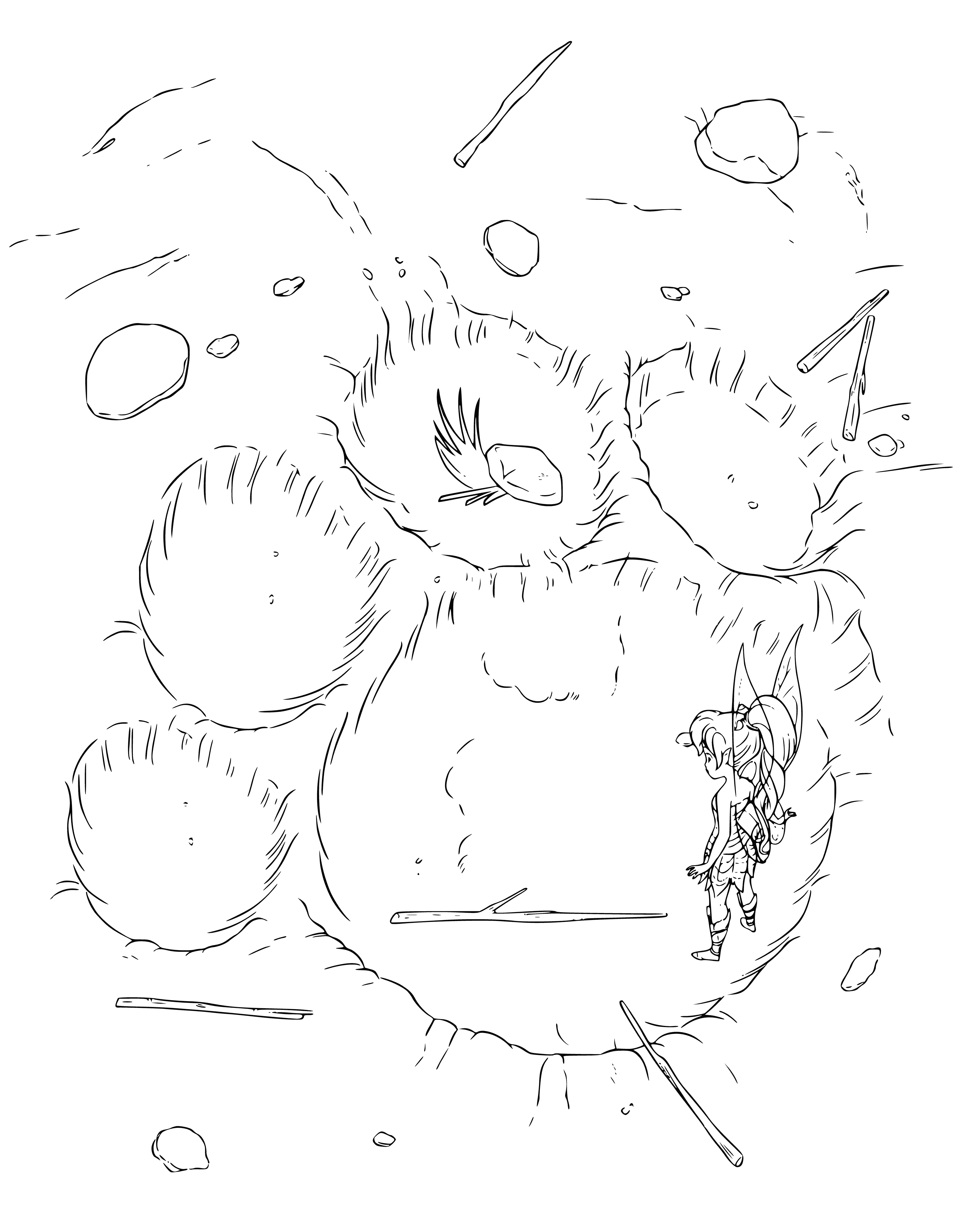 Fauna found traces of a huge unknown beast coloring page