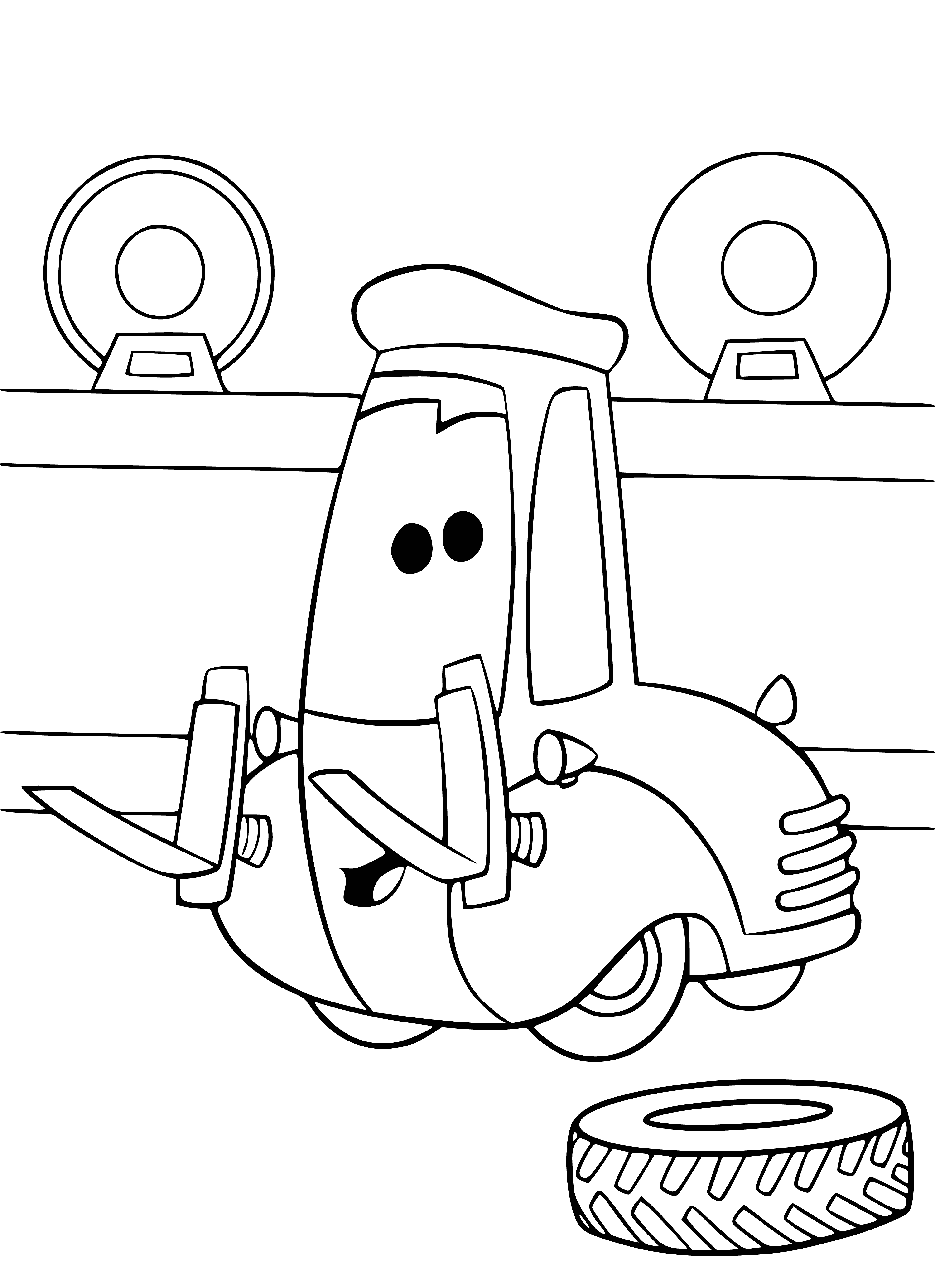 coloring page: McQueen and his four car friends - each with their own personalities - form an unlikely bond, finding strength in their differences.