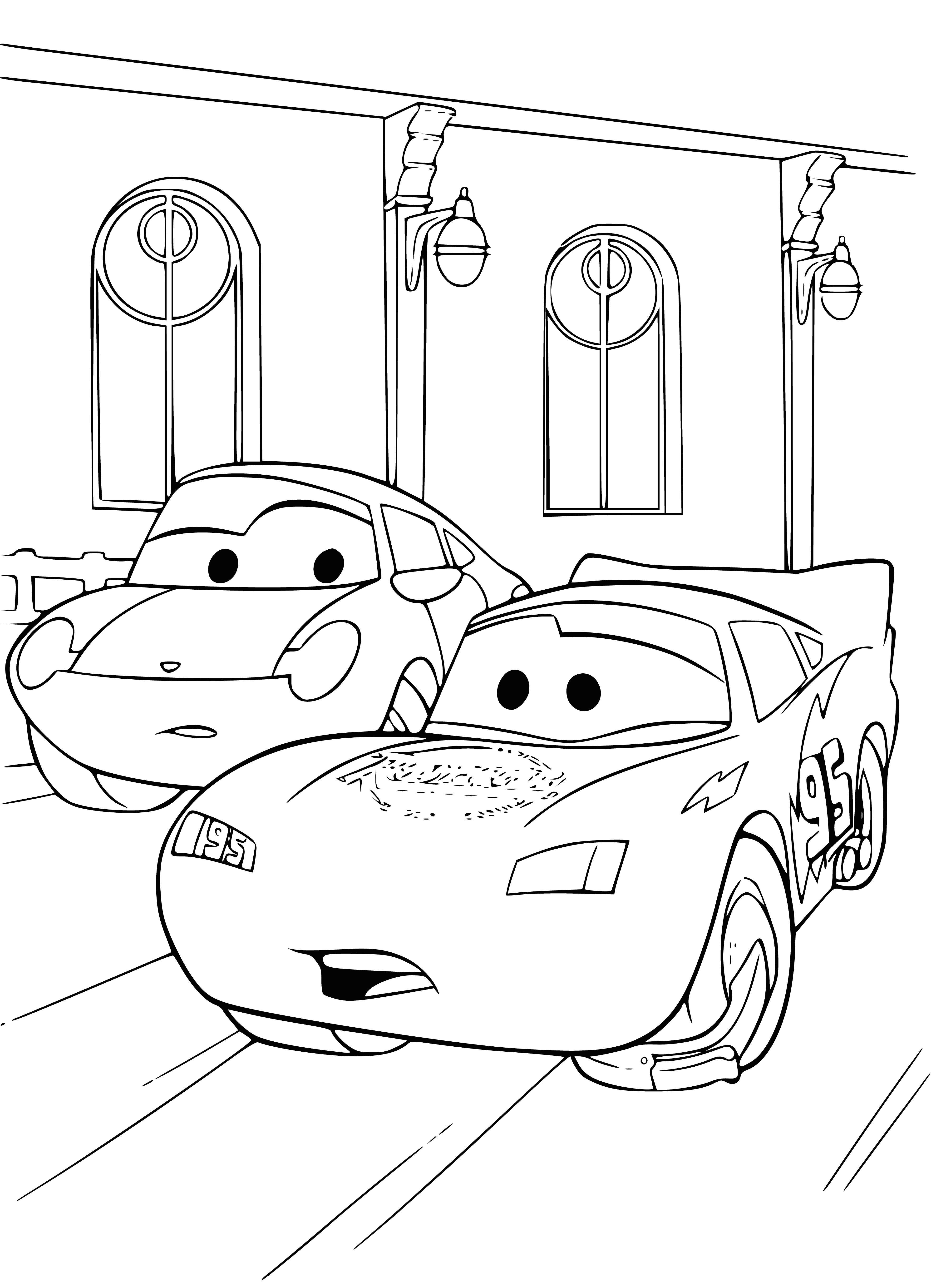 McQueen and Sally coloring page