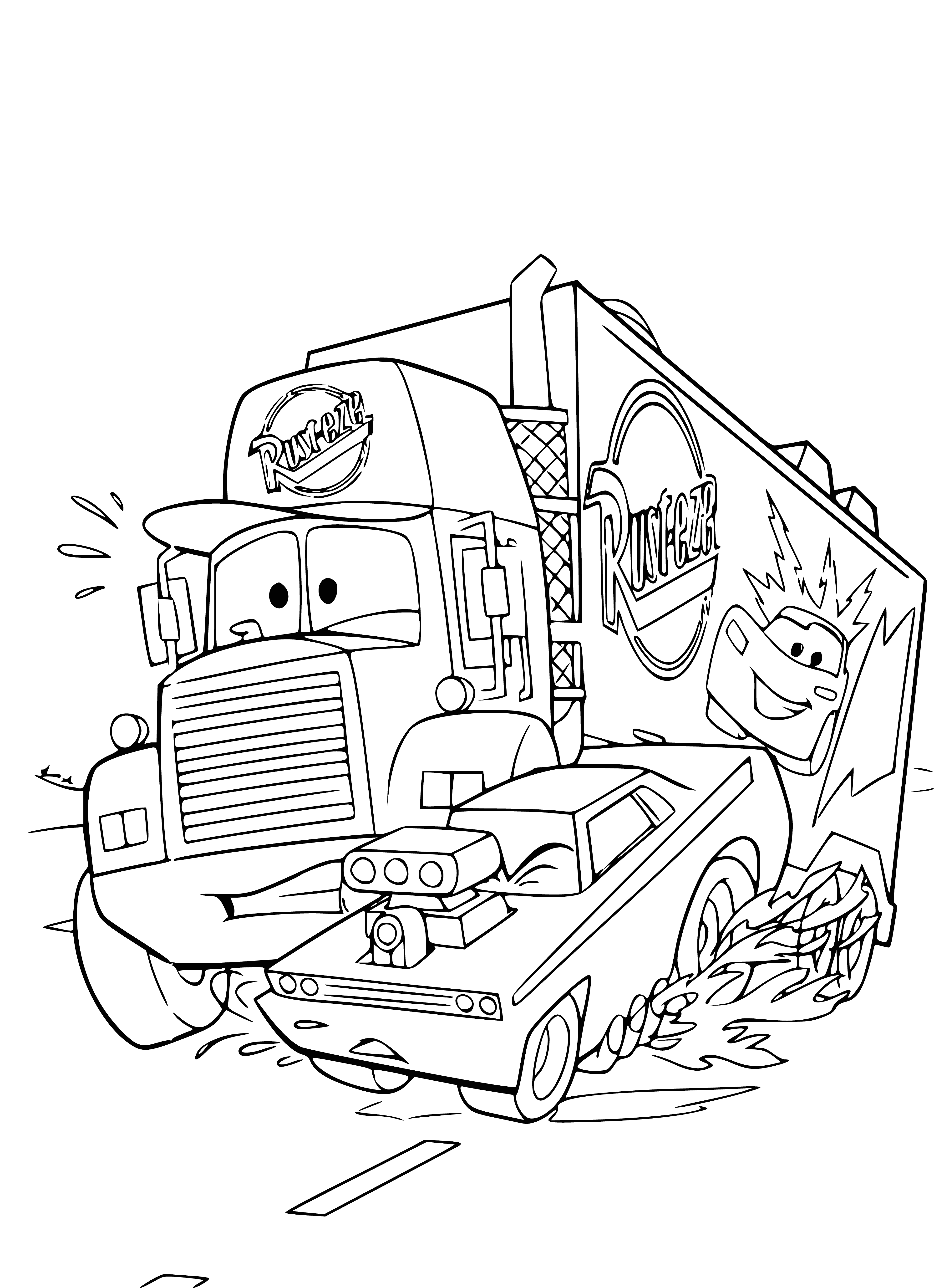 Hooligans on the road coloring page