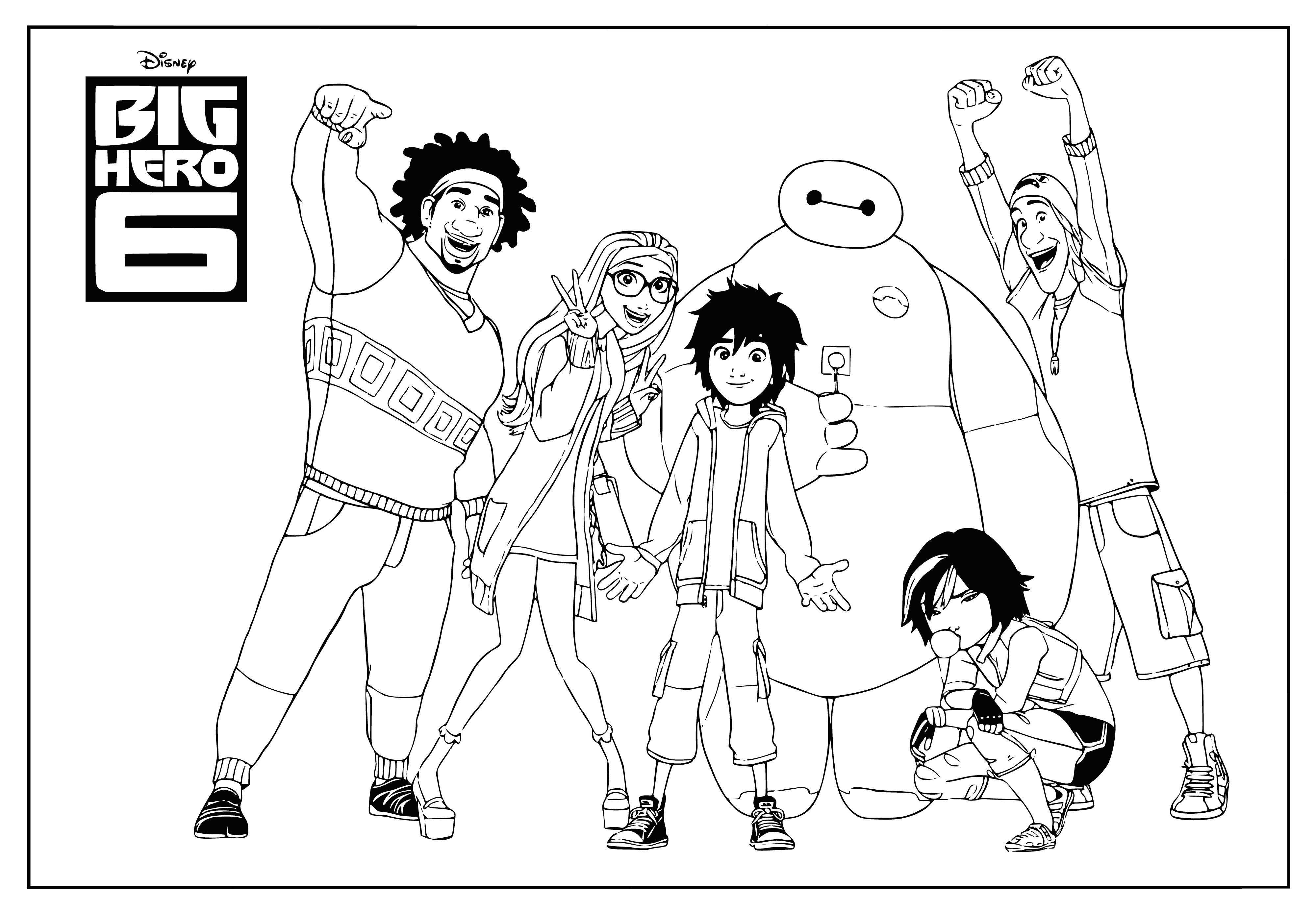 Team of heroes coloring page