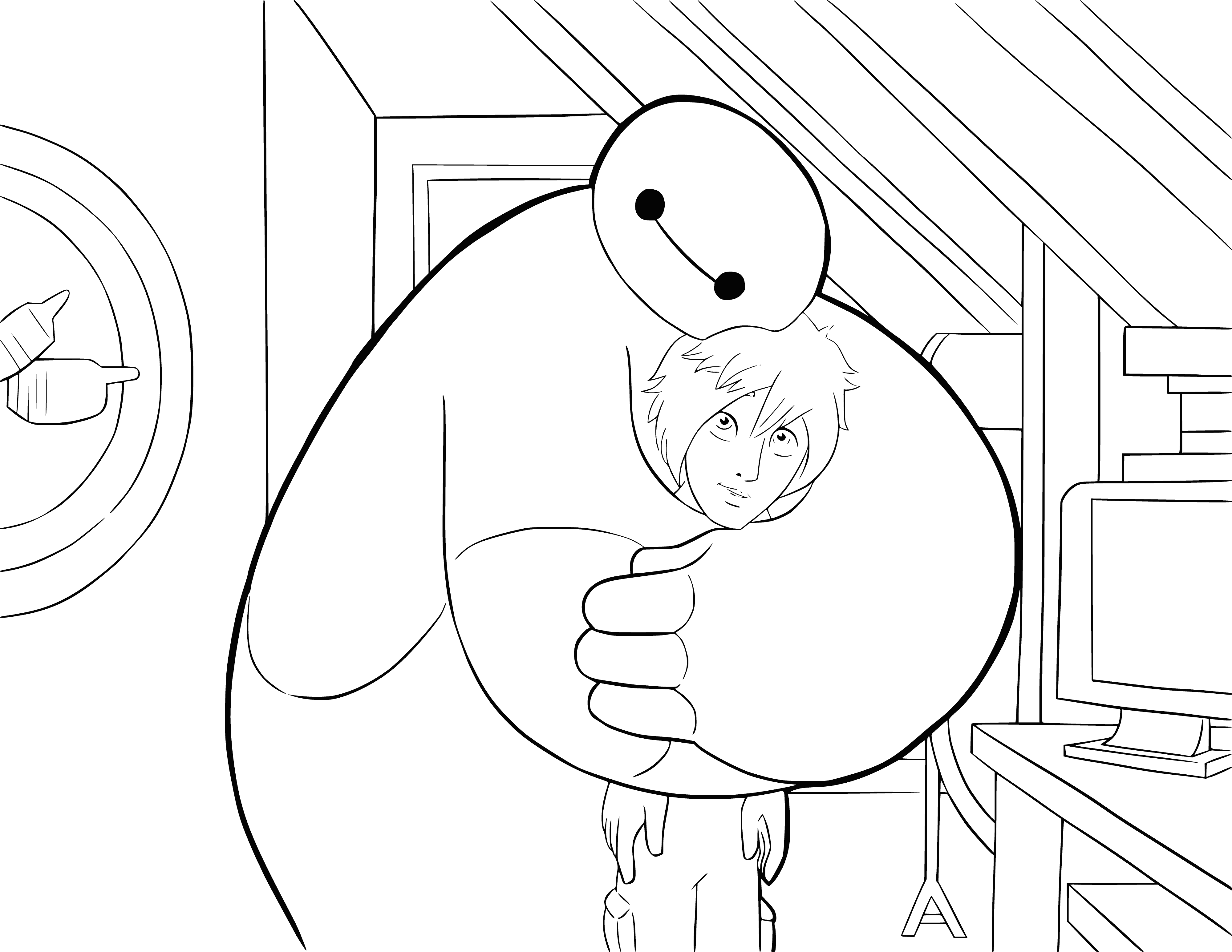 Baymax friend of Hiro coloring page
