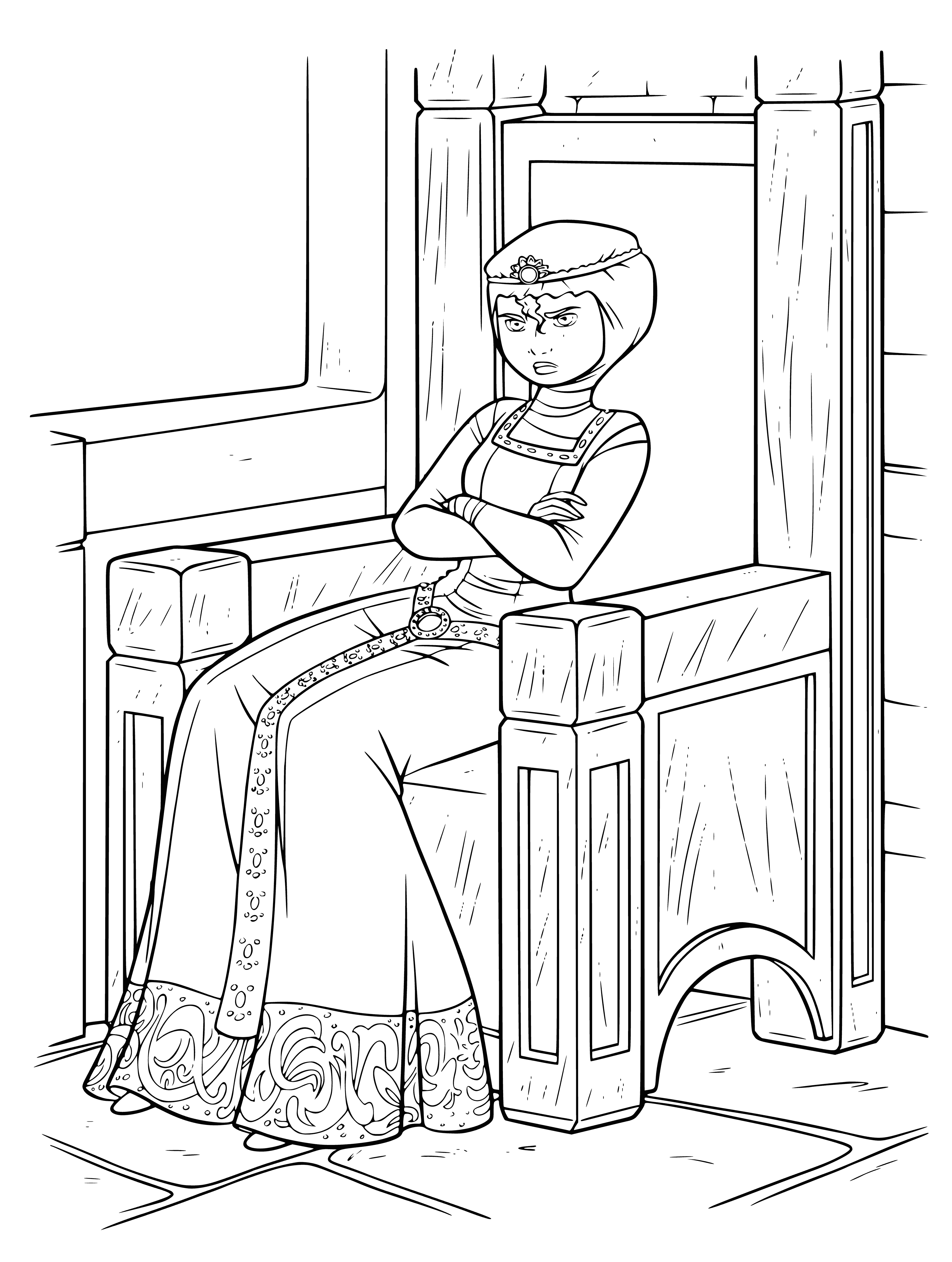 Merida on the throne coloring page