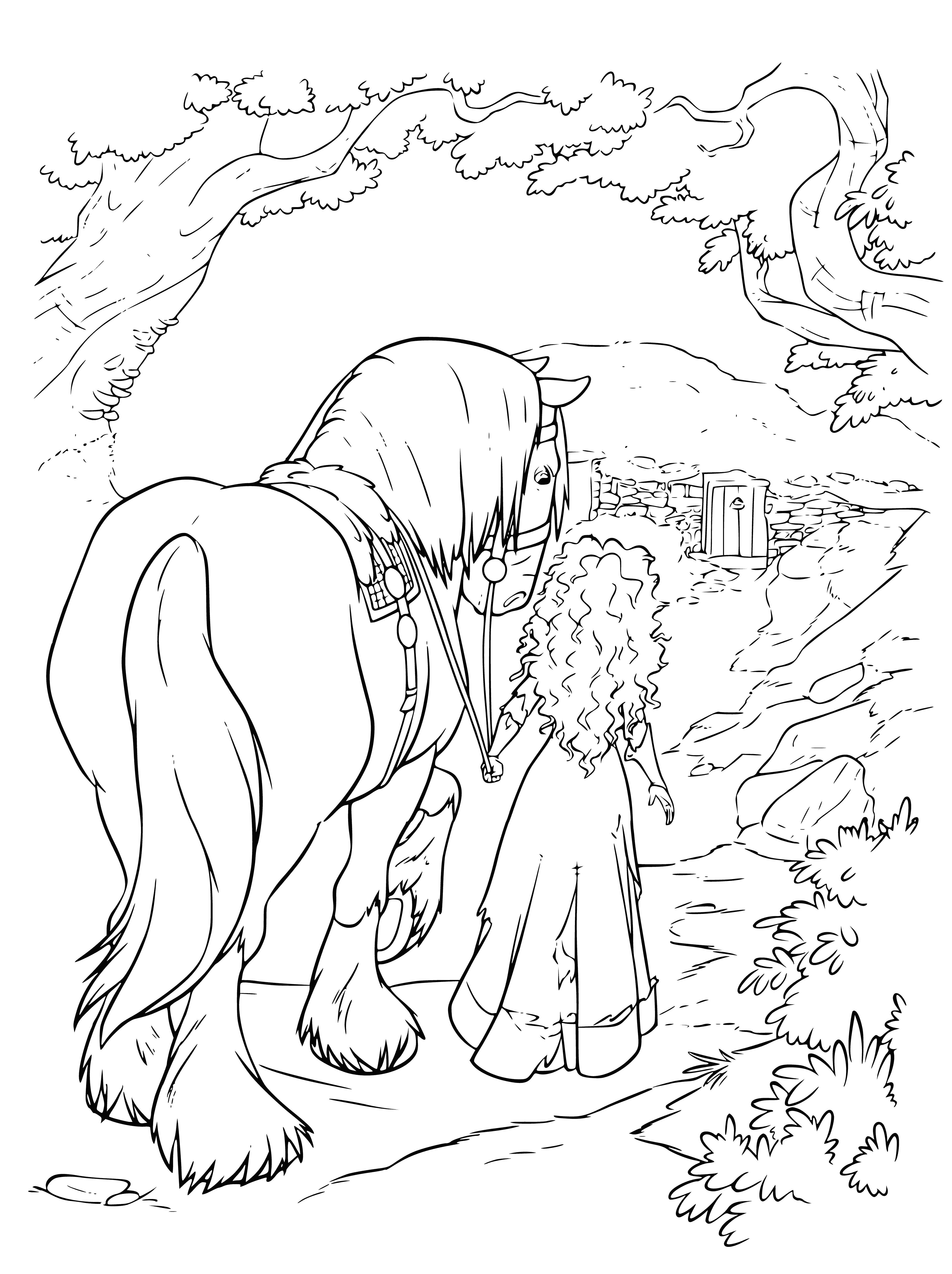 Witch's dwelling coloring page