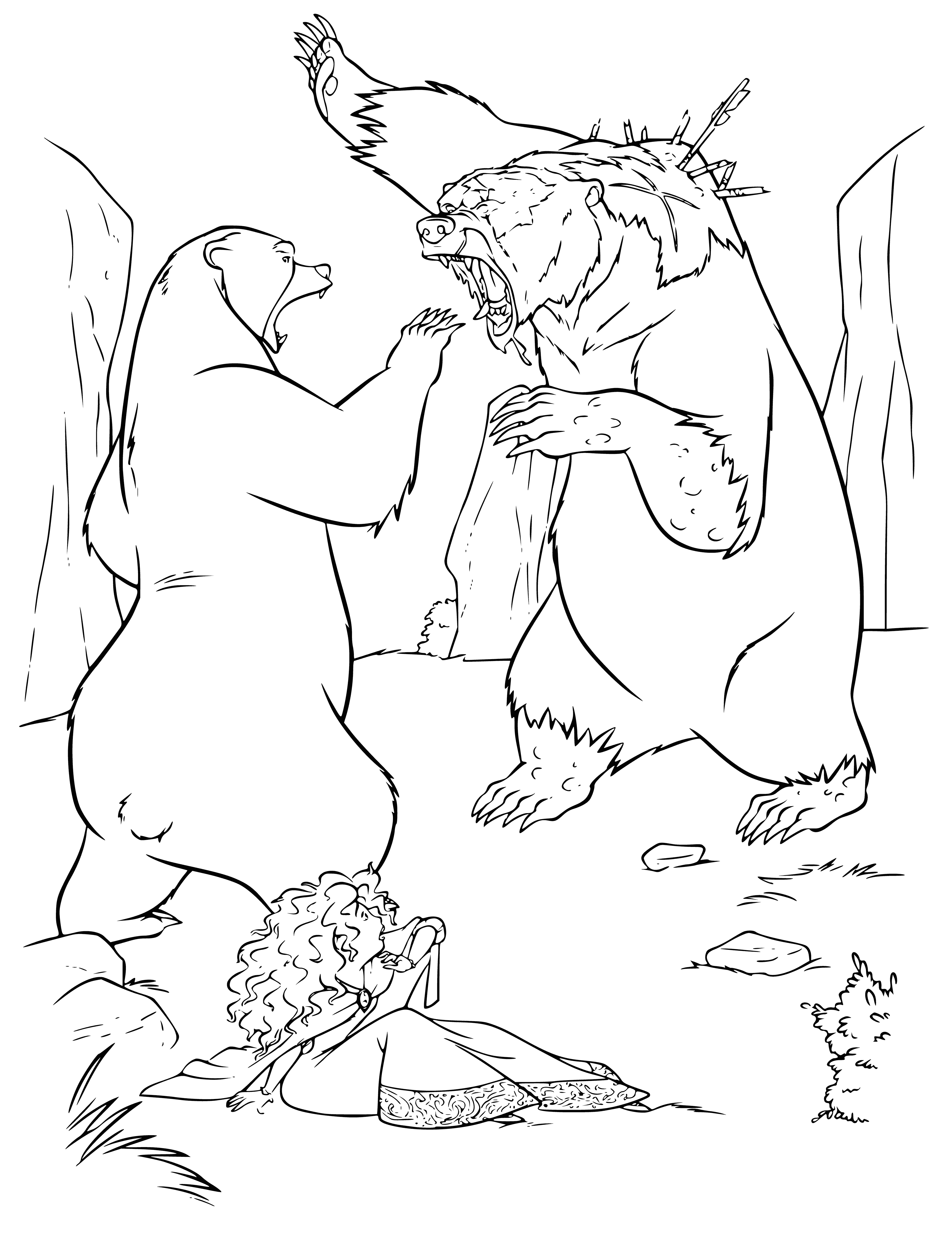 coloring page: Brave and loving Queen Elinor protects her family and is always ready to stand up for what she believes in - no matter the cost.