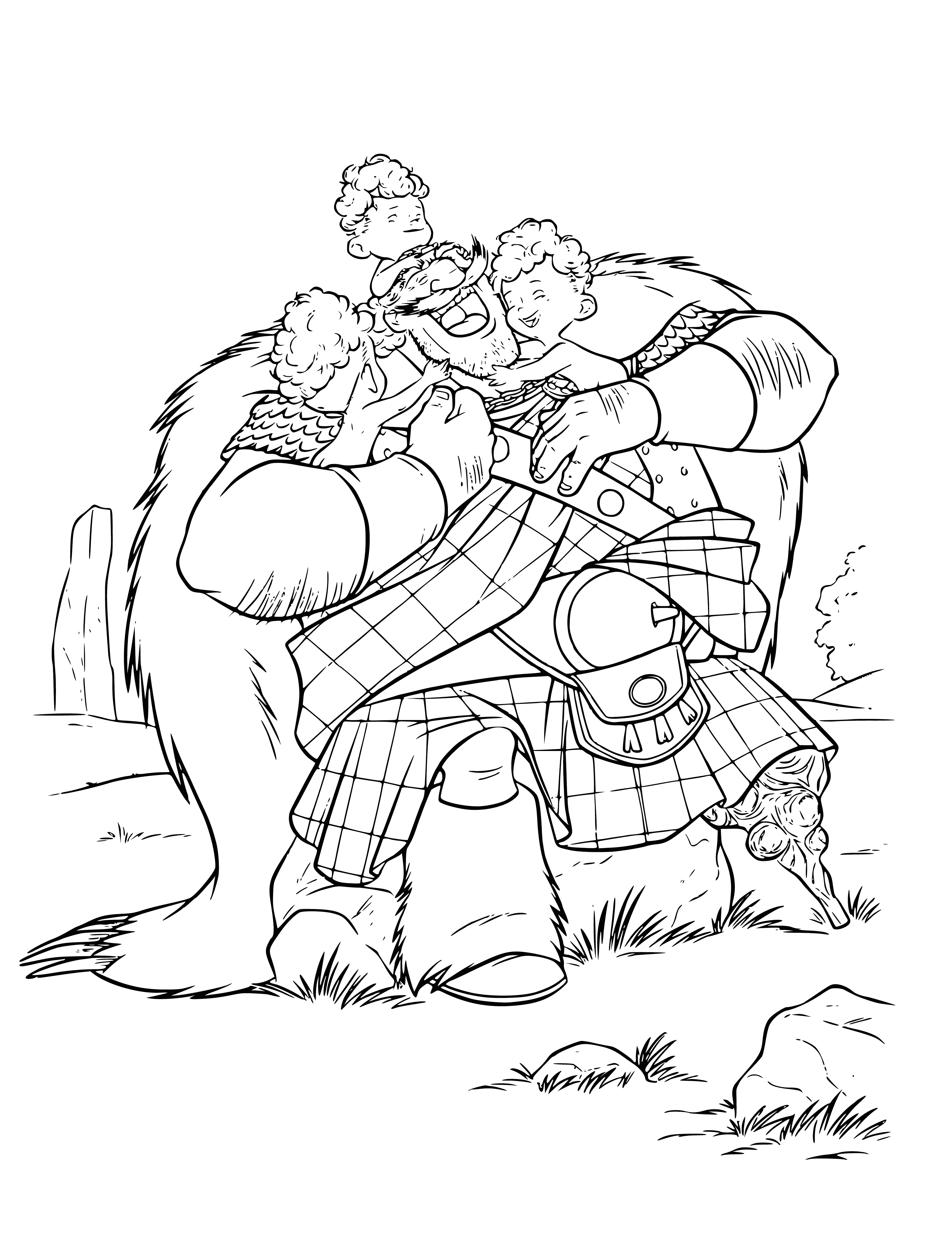 King Fergus and his sons coloring page