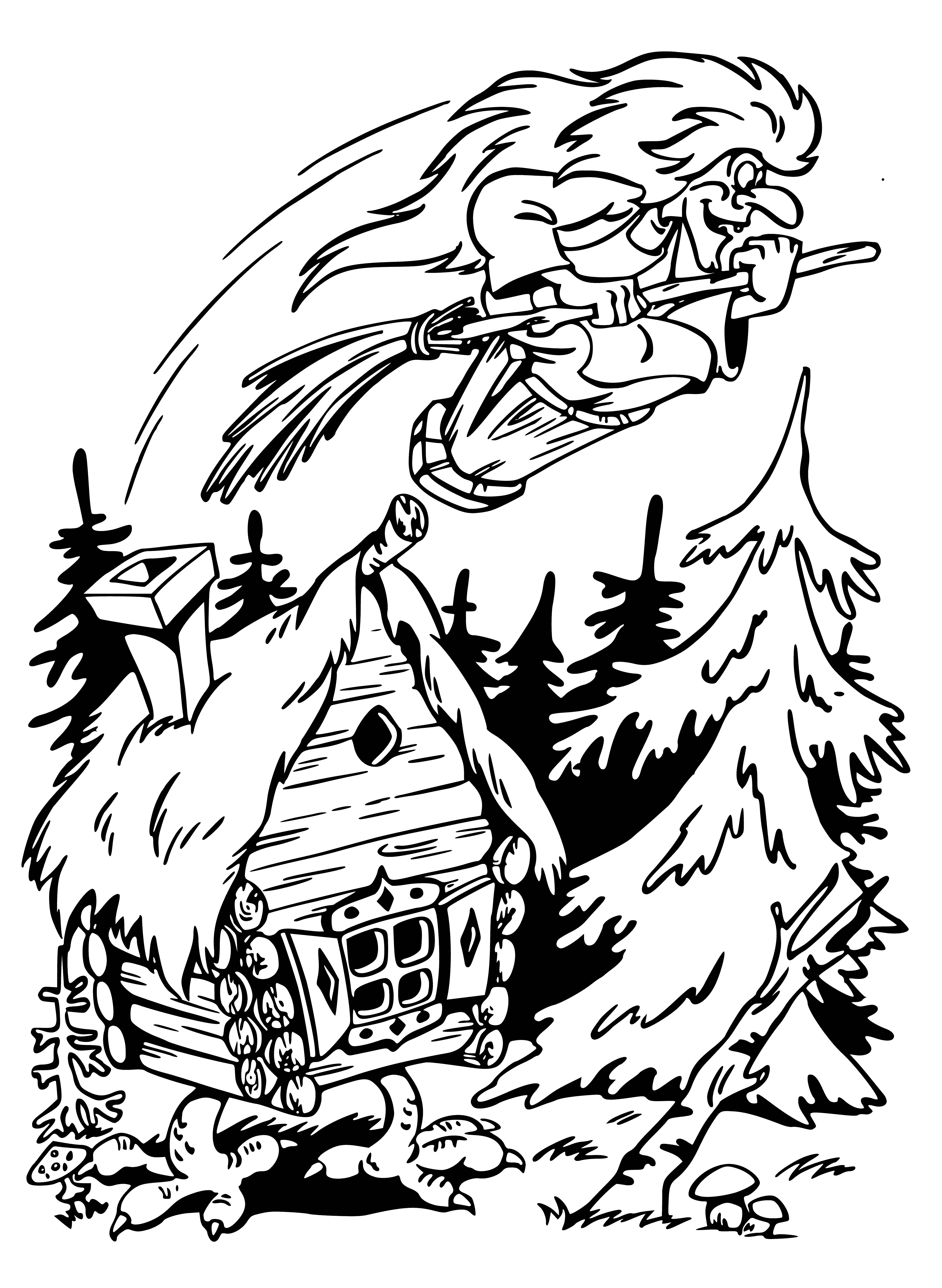 Baba Yaga página para colorir