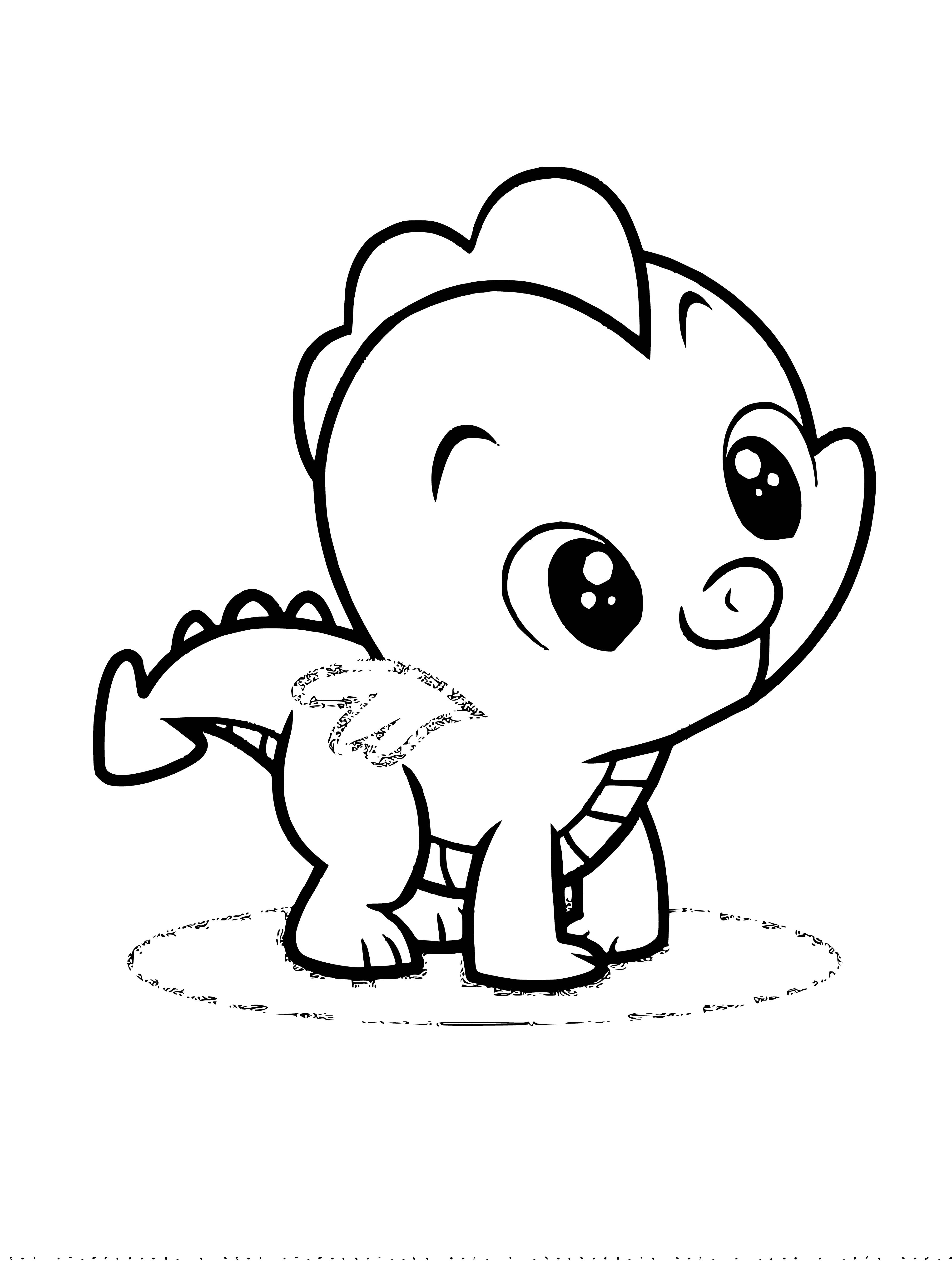coloring page: Spike is a purple dragon with green eyes, wings & can fly; best friend of Twilight Sparkle.