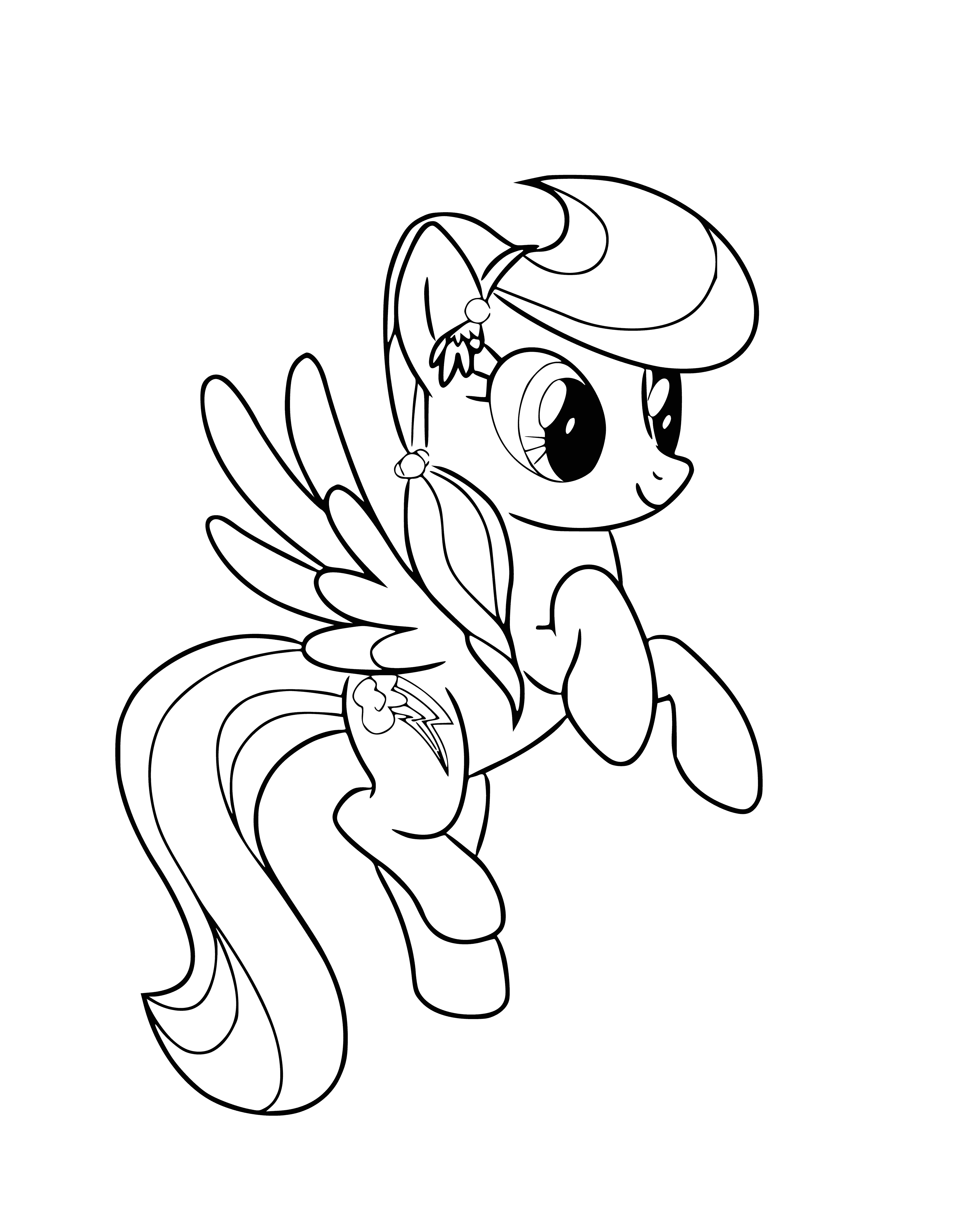 coloring page: Rainbow Dash is a blue pony with a rainbow mane/tail & cutie mark of a rainbow thunderbolt. #MyLittlePony