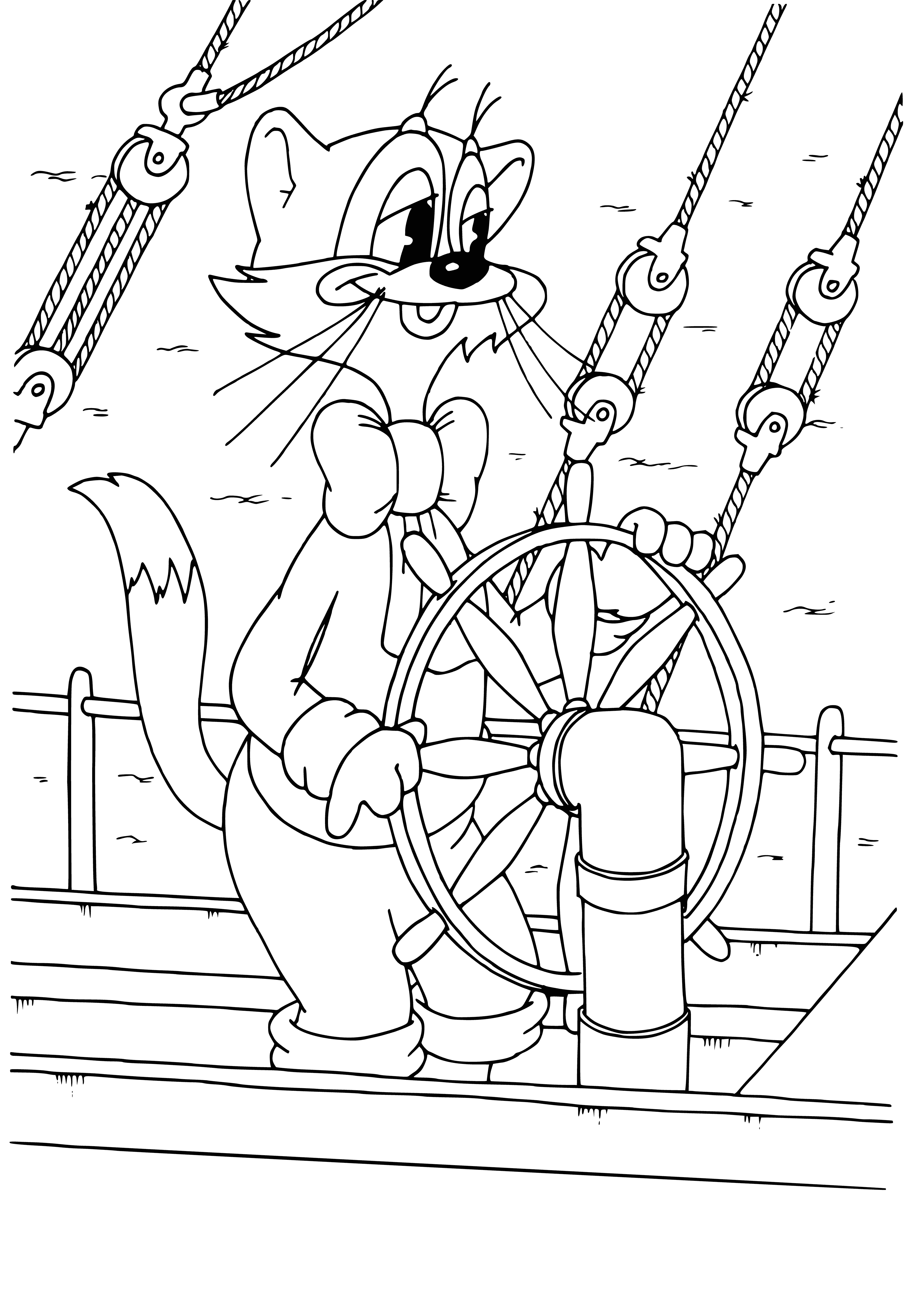 Leopolds kat bestuurt het schip