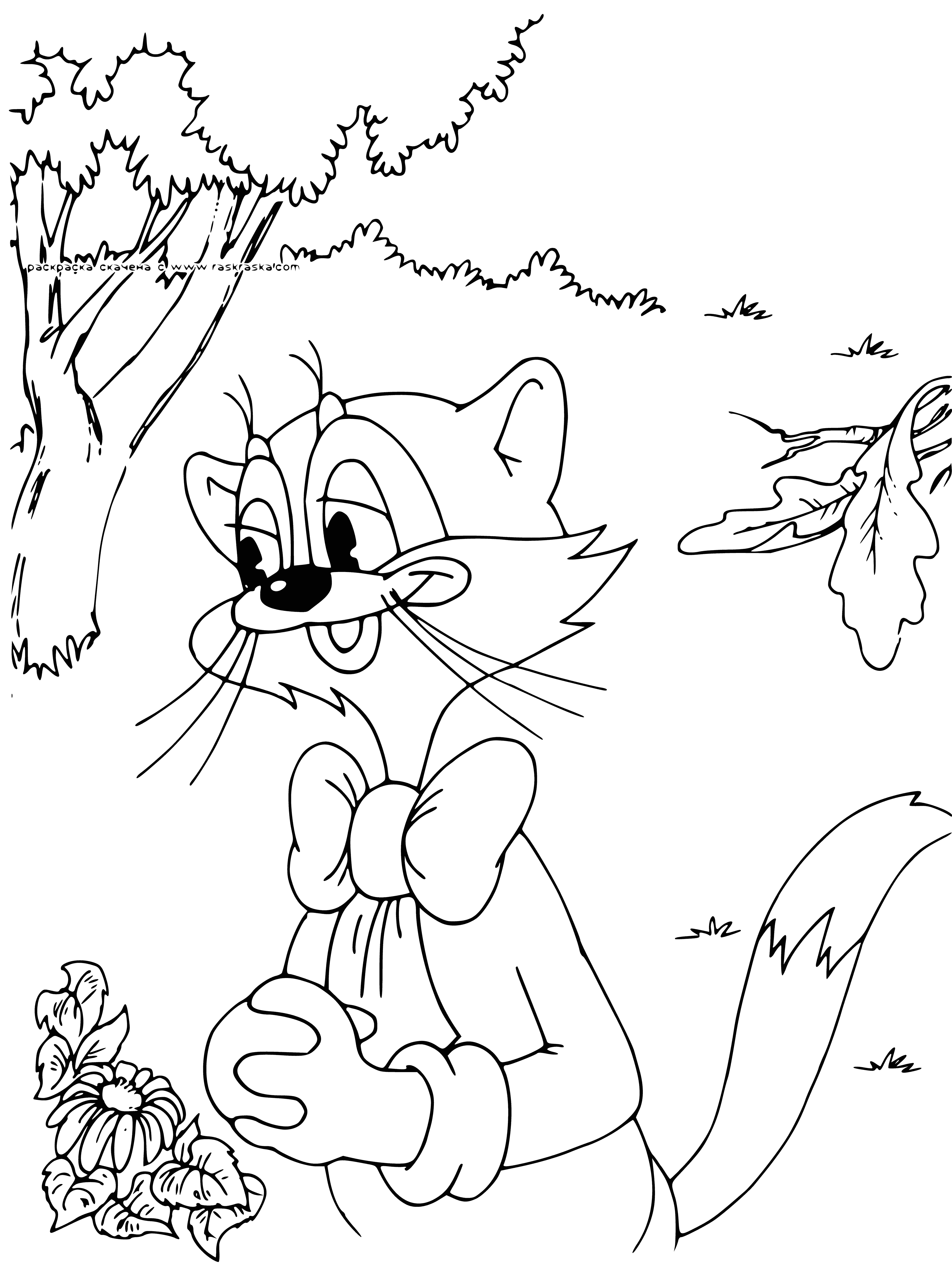 coloring page: Leopold the Cat has made new friends and they are all having fun, running & playing games together.
