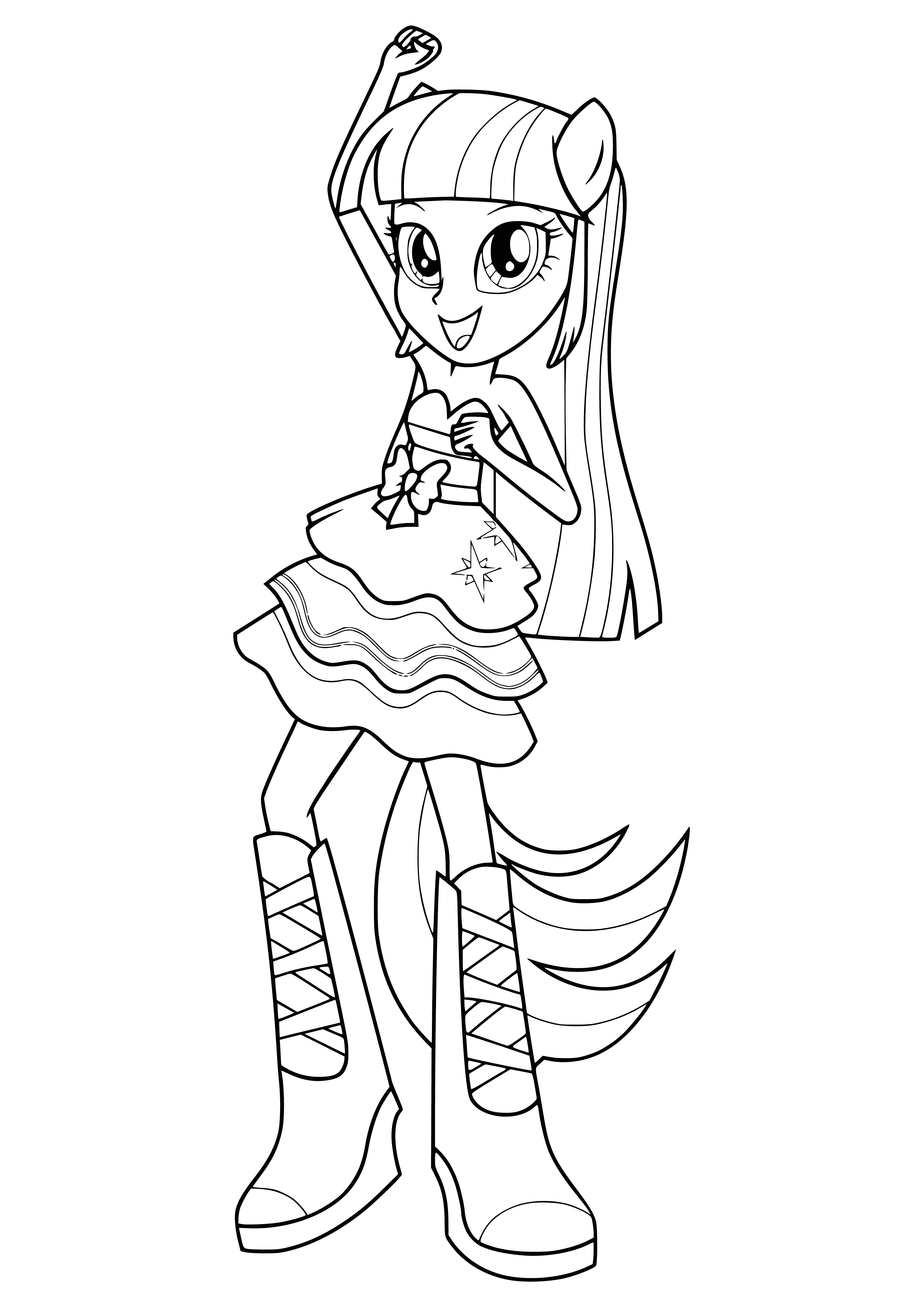 coloring page: Smart and courageous high schooler who looks out for her friends and is devoted to doing the right thing. #EquestriaGirls #FriendshipIsMagic