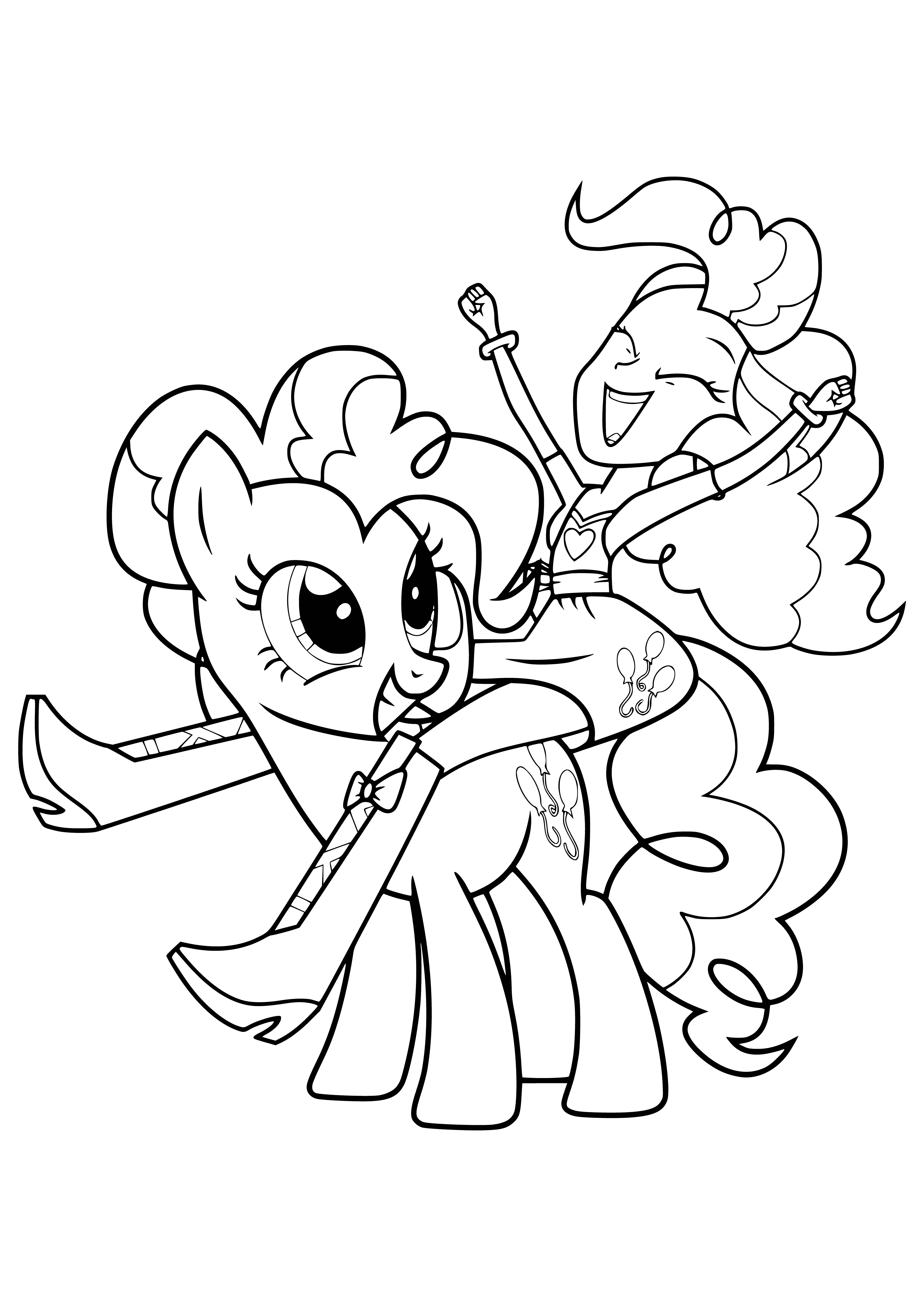 Pinky Pie Poney et Pinky Pie Fille coloriage