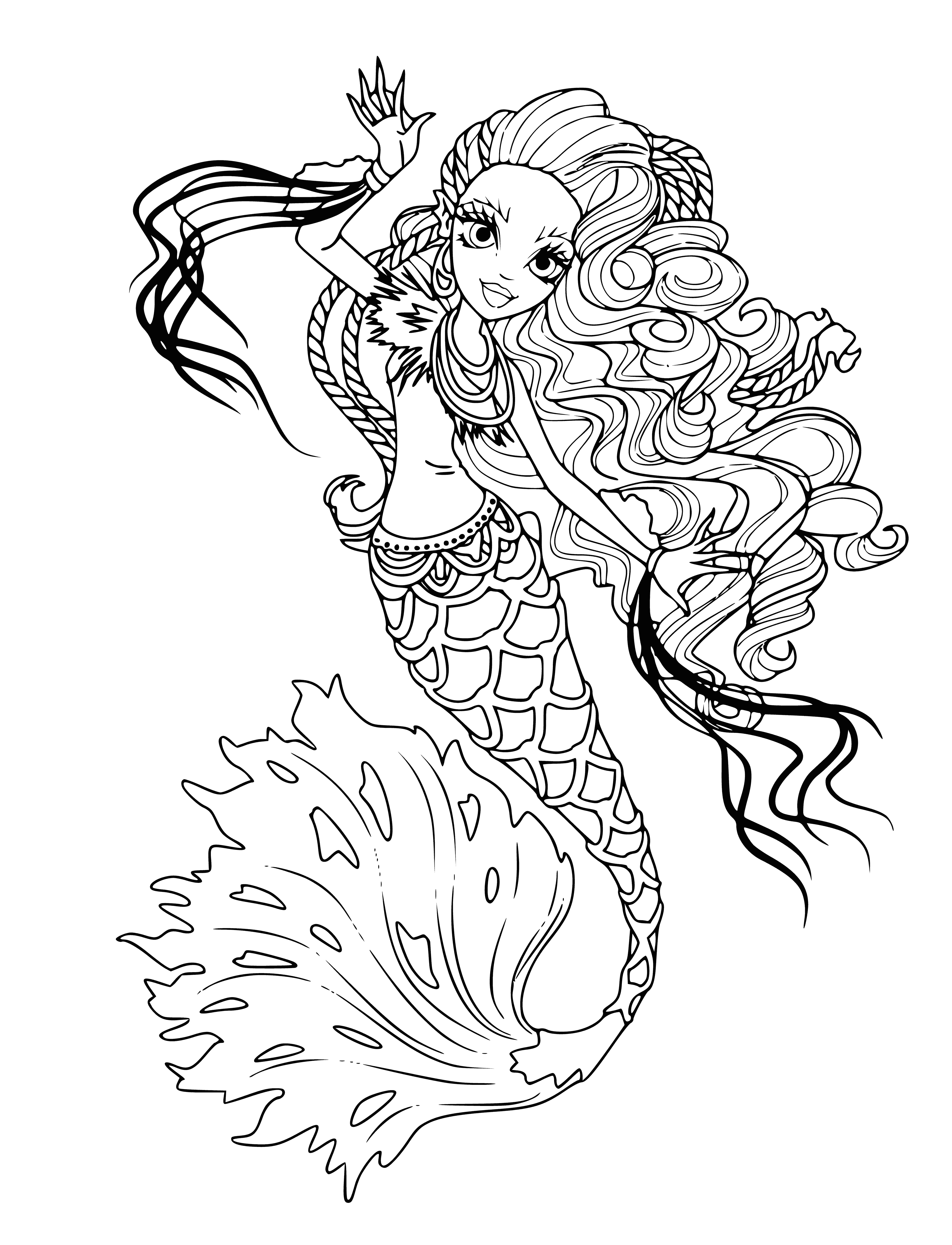 Kleurplaten door Sirena Won Boo of Monster High