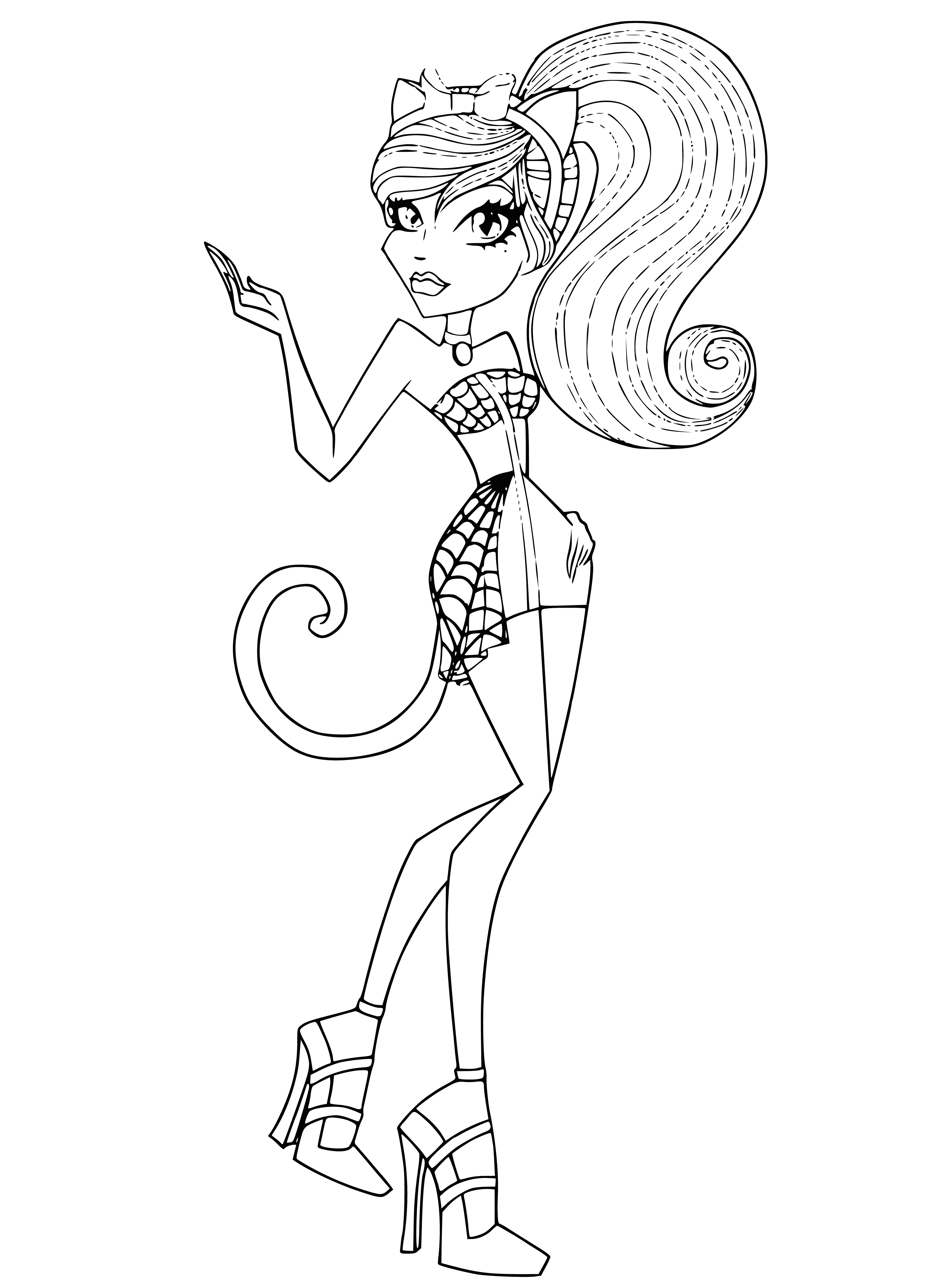 Colorindo por Catherine de Meau de Monster High - a filha de um gato lobisomem