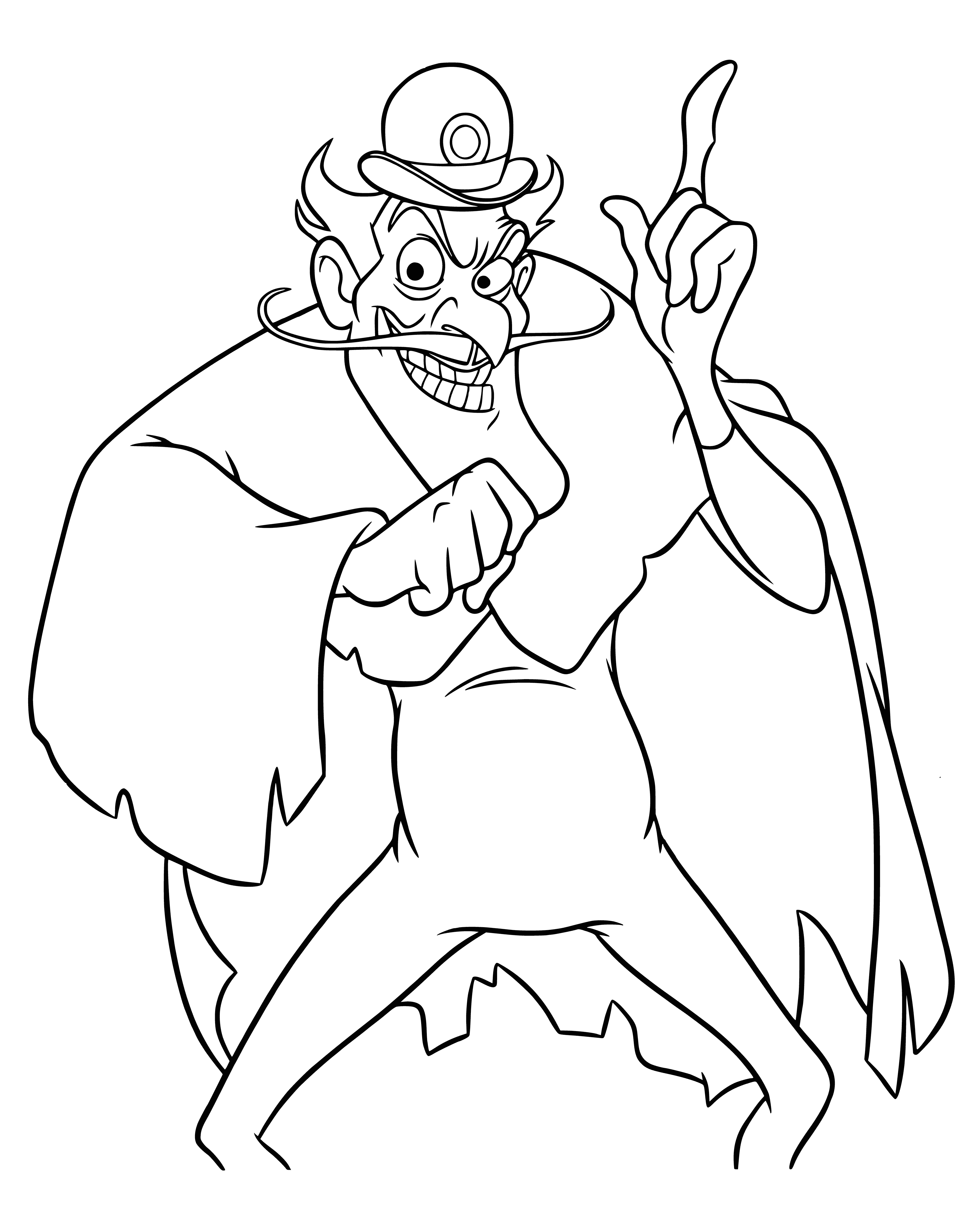 The villain in the bowler hat coloring page