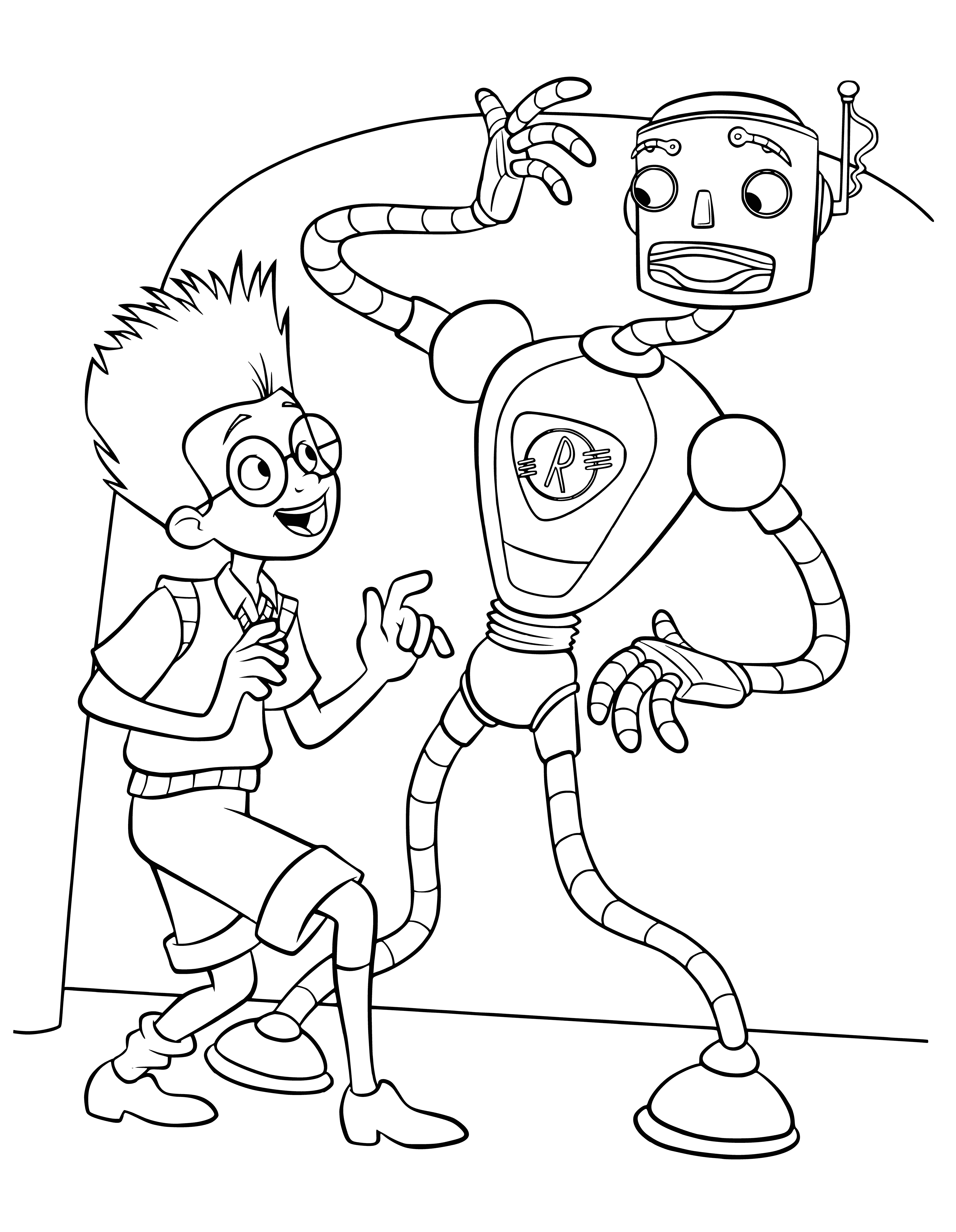 Carl the robot coloring page