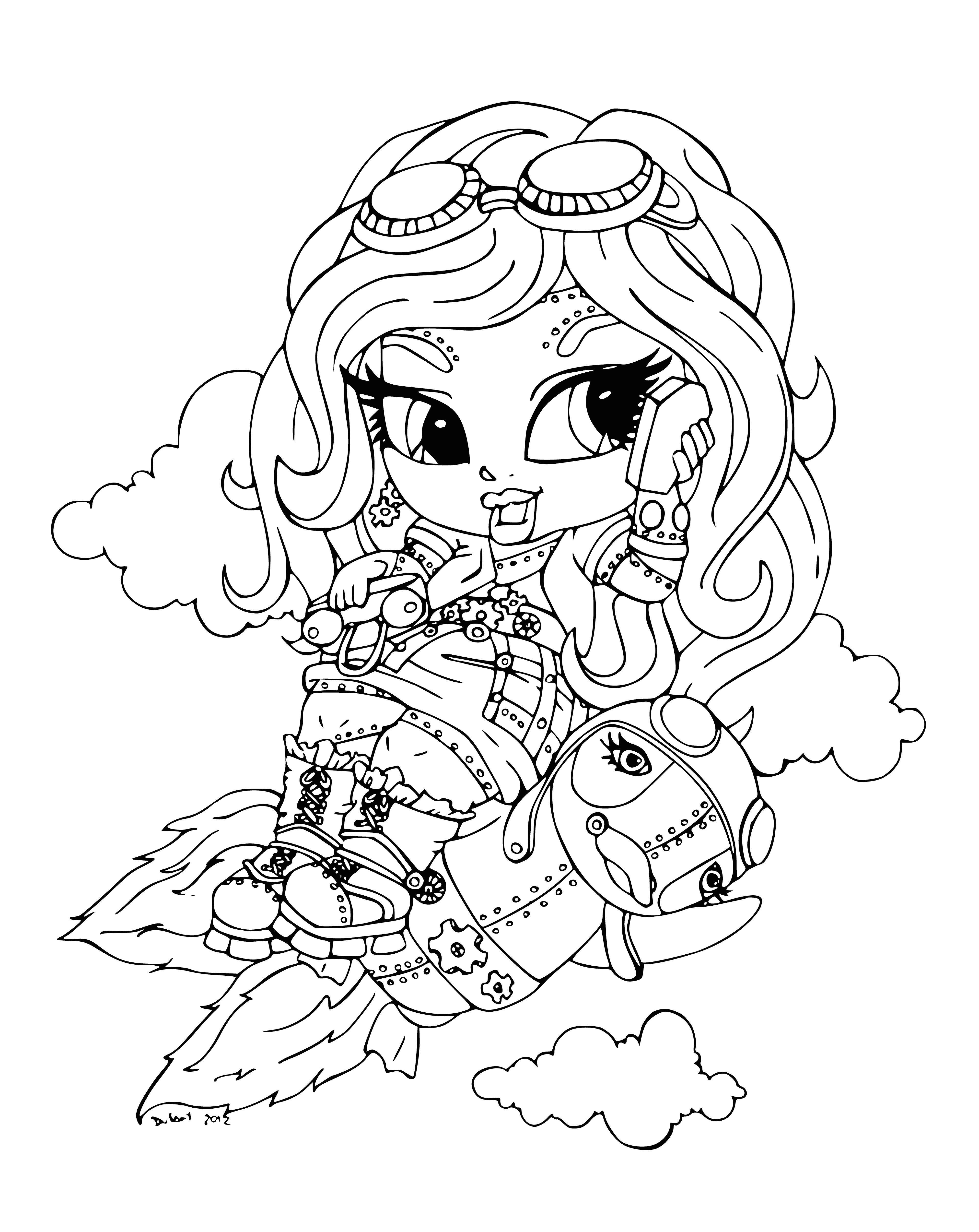 Robekka Steam with a pet coloring page