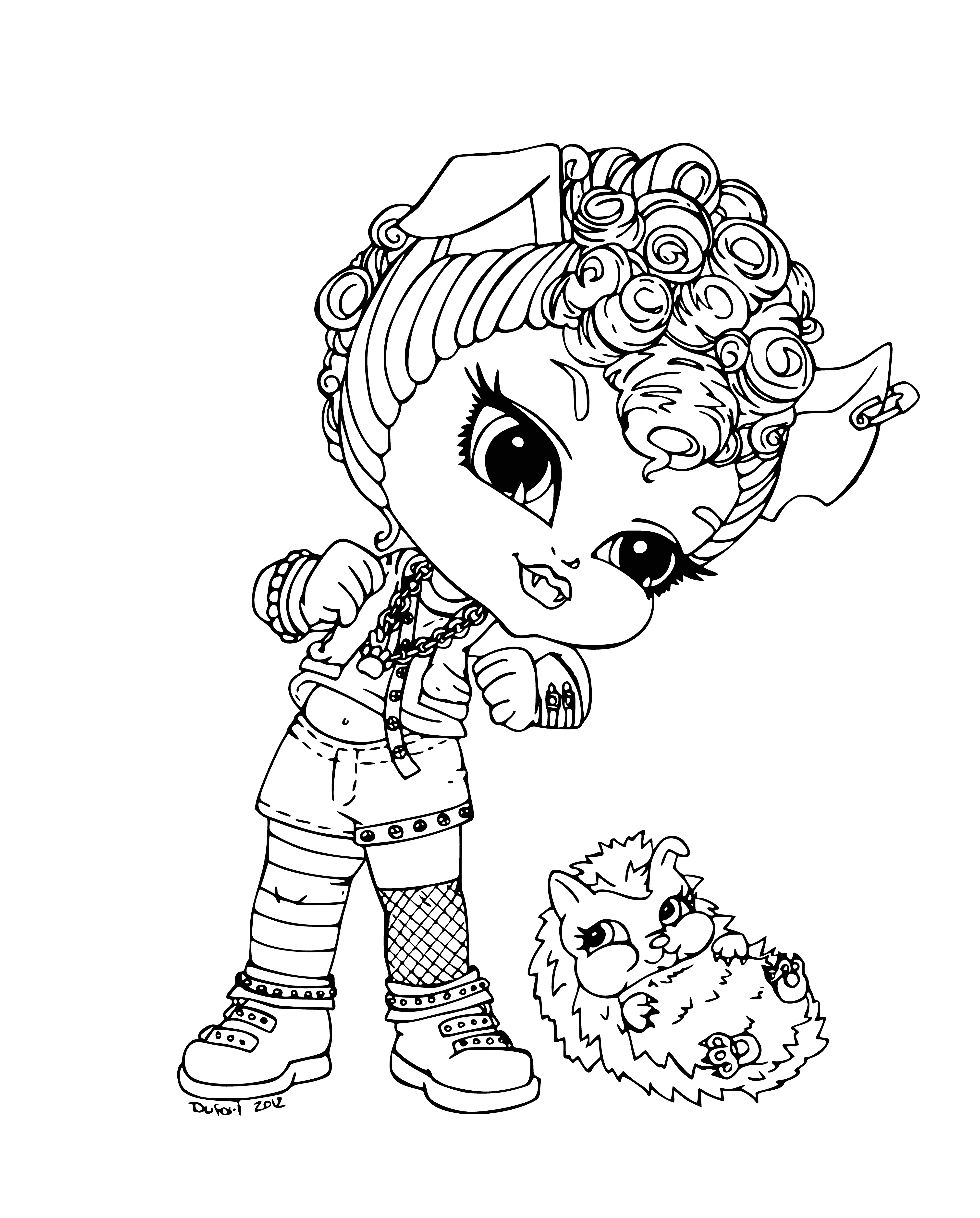 Howlin Wolfe with a pet coloring page