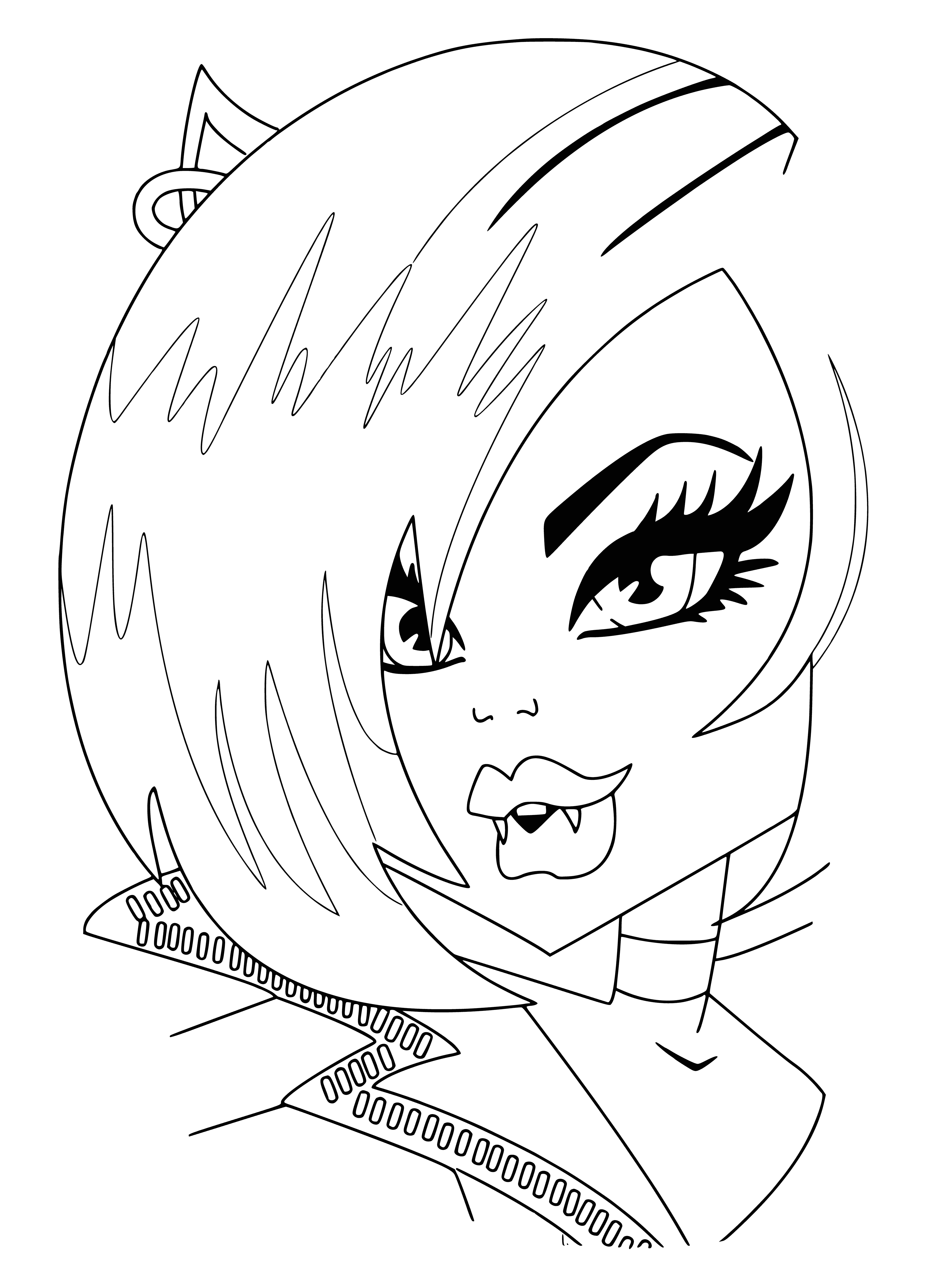 Claudine Wolfe's face coloring page