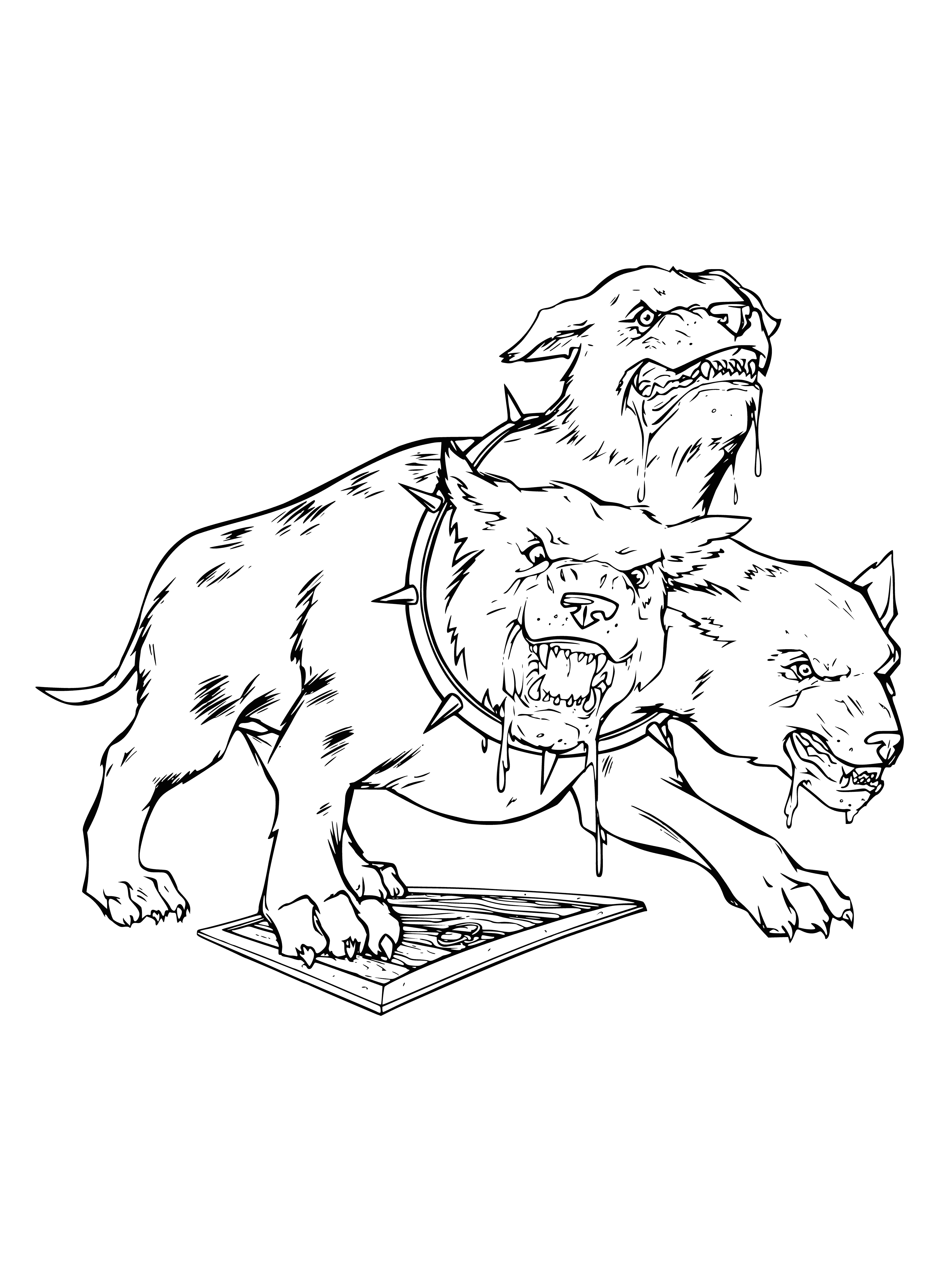 coloring page: Adorable tech-headed pup Snowball has white fur with black spots, a red & gold collar and loves staring at computer screens.