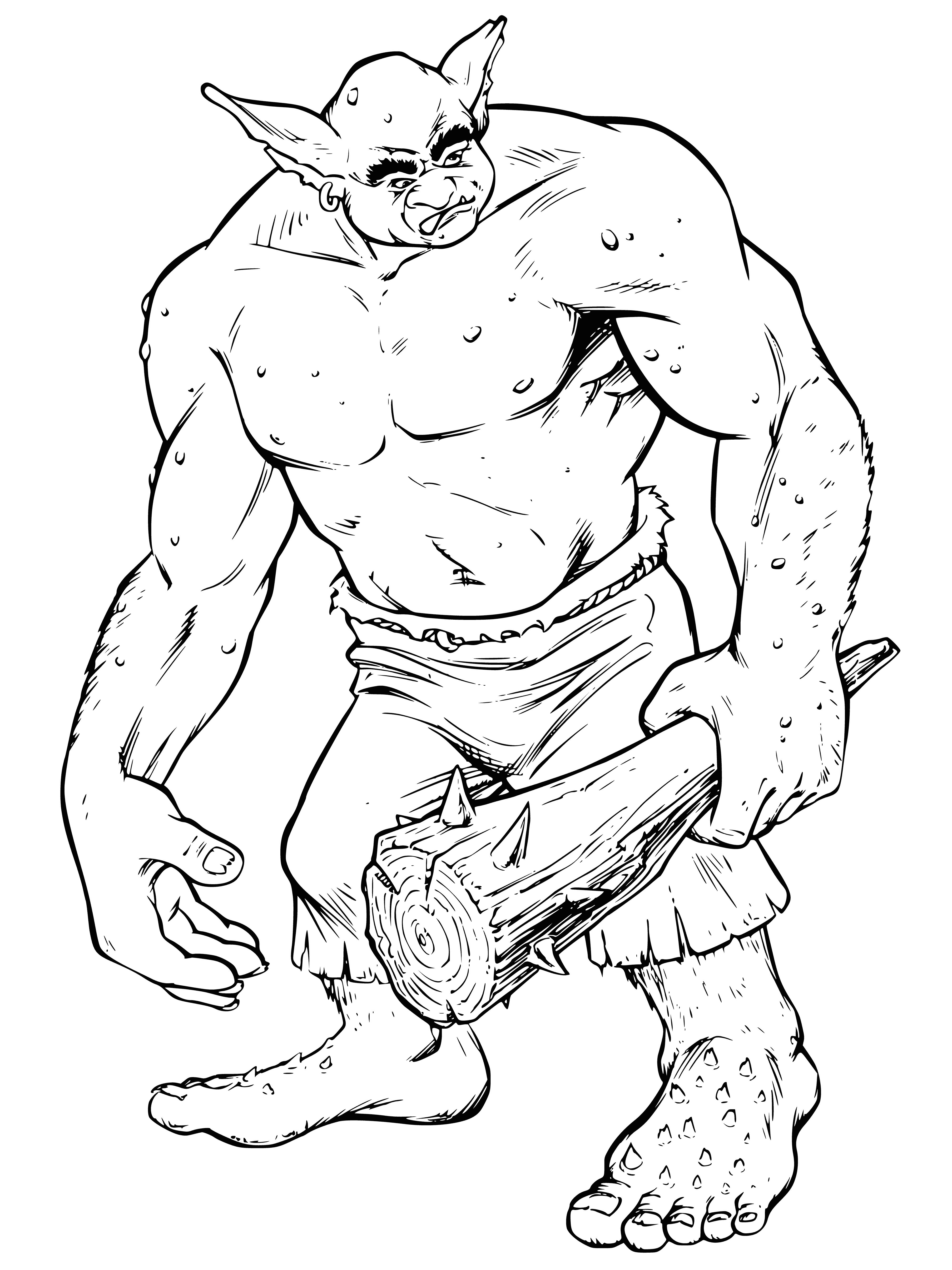 Cave troll coloring page