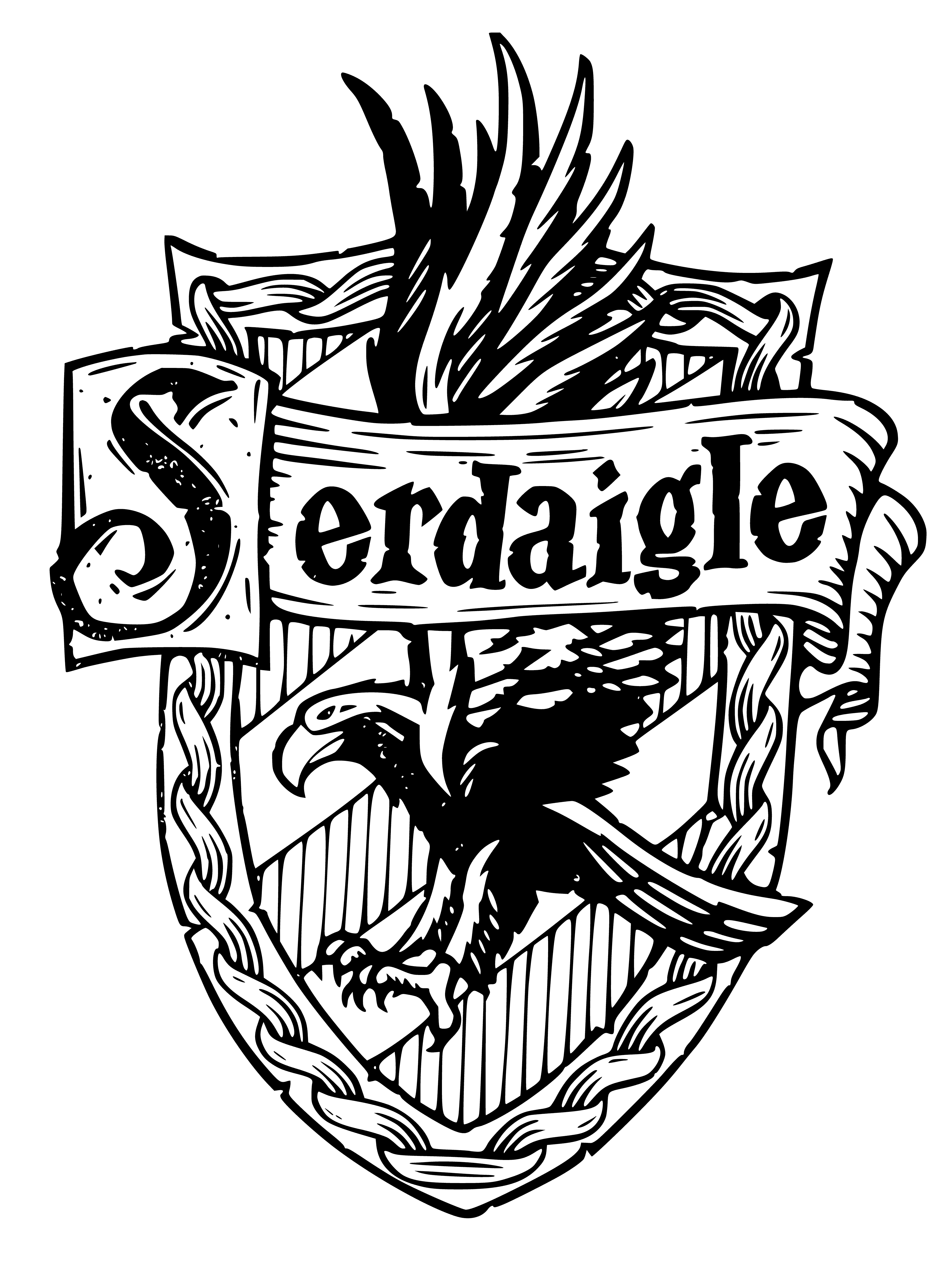 Coat of arms of the Ravenclaw faculty coloring page