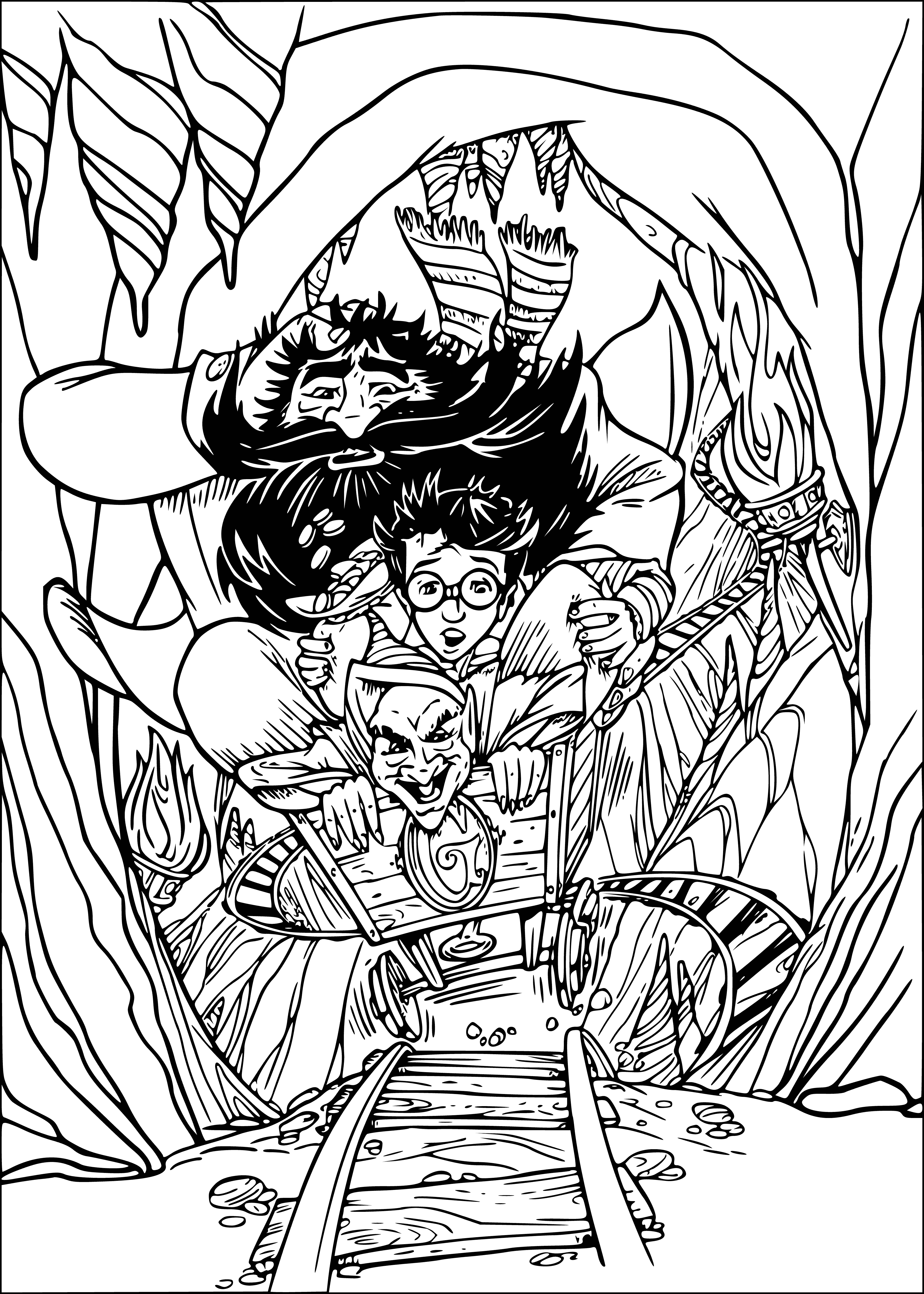 Harry potter in the jar coloring page