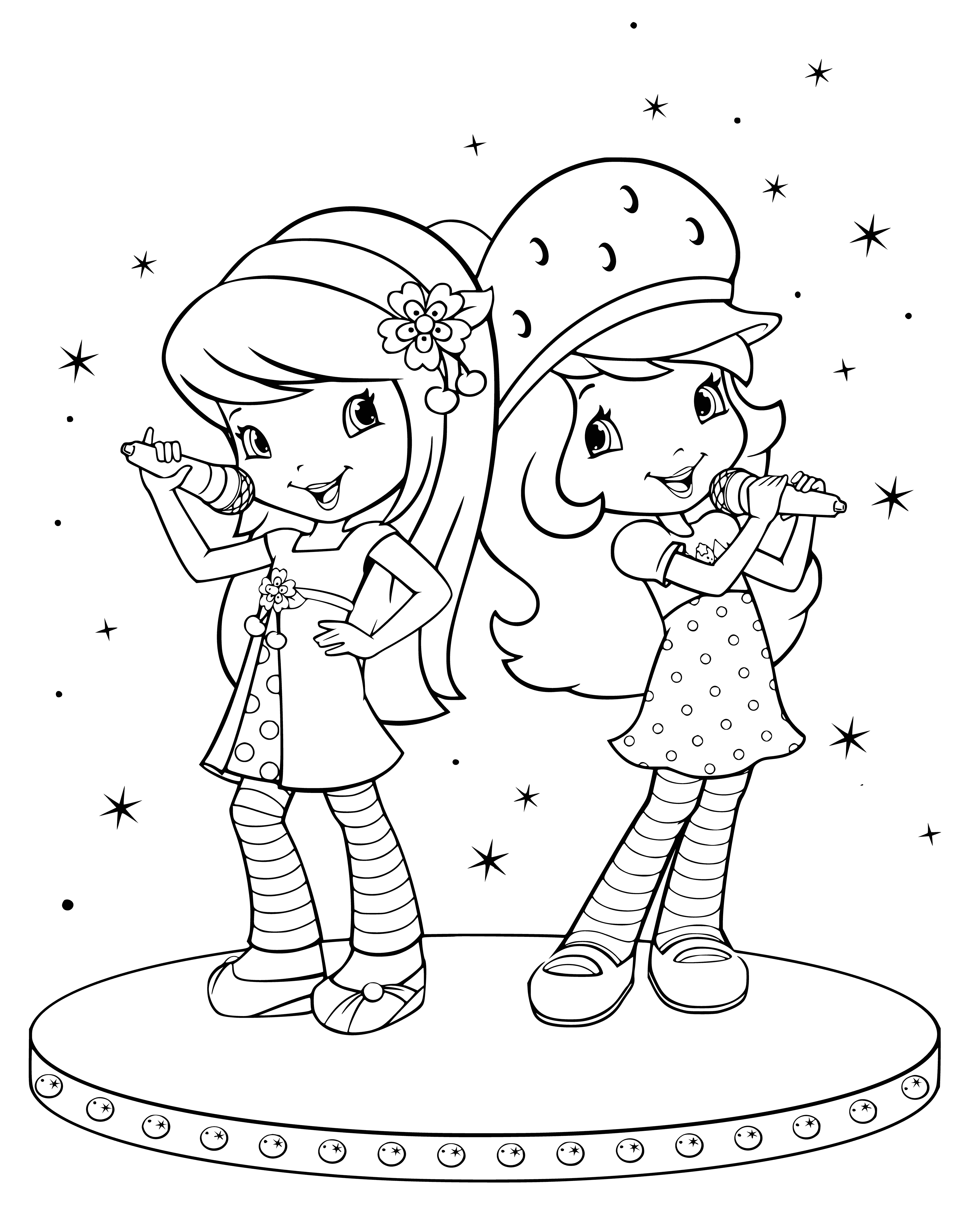 Charlotte Strawberry and Cherry Singing on Stage