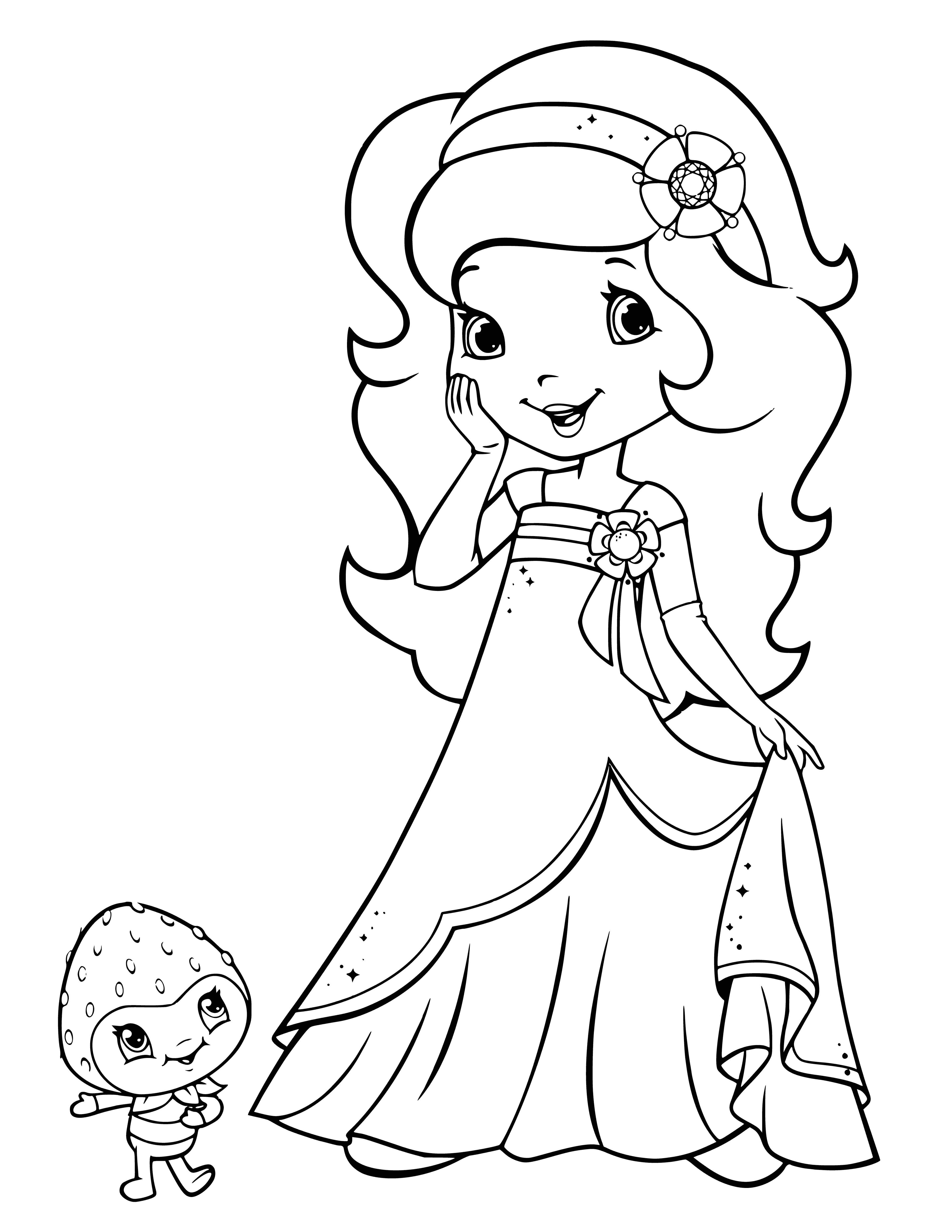 Coloring Charlotte Strawberry with Orange and Berry