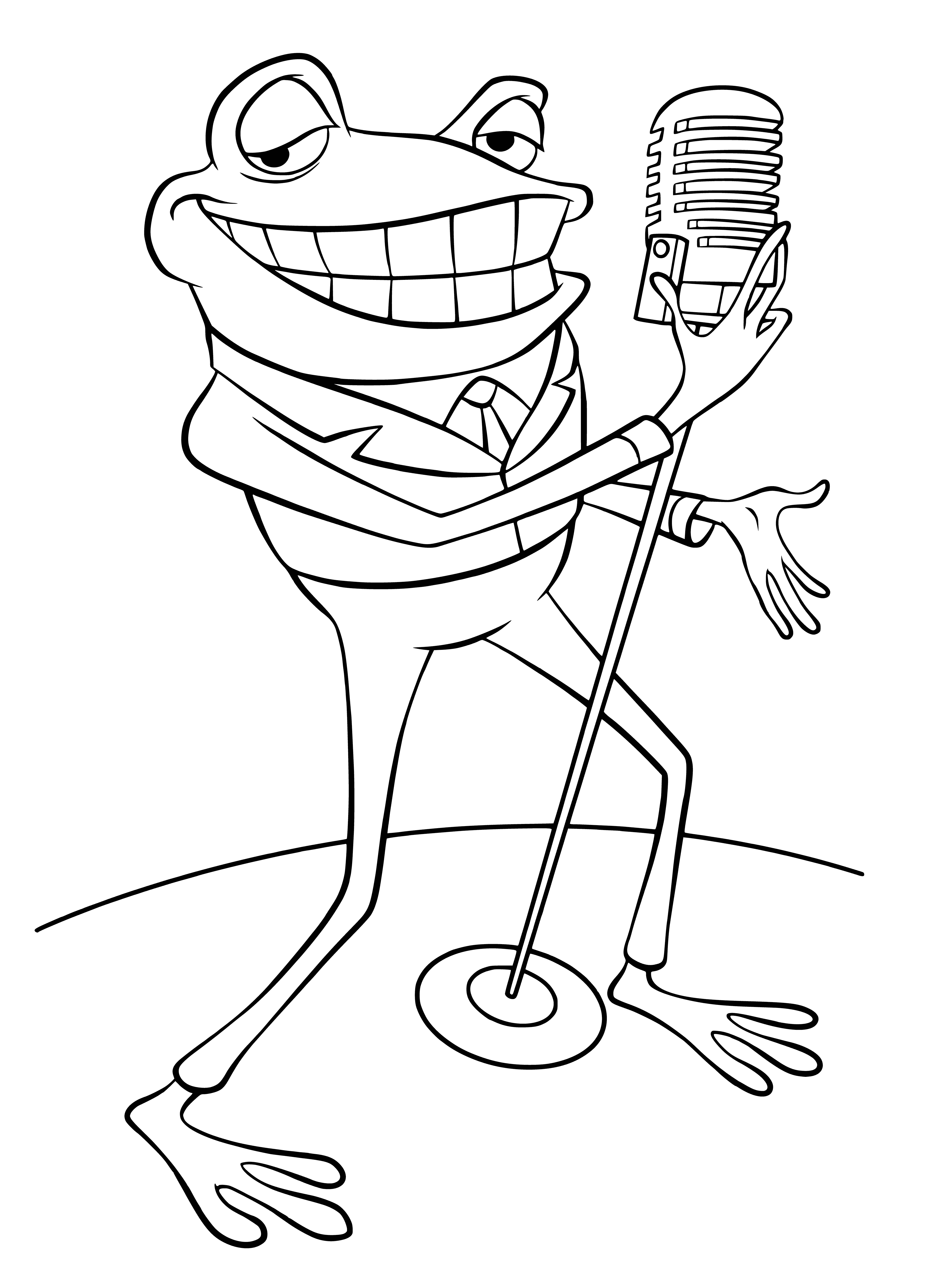 Singing frog coloring page
