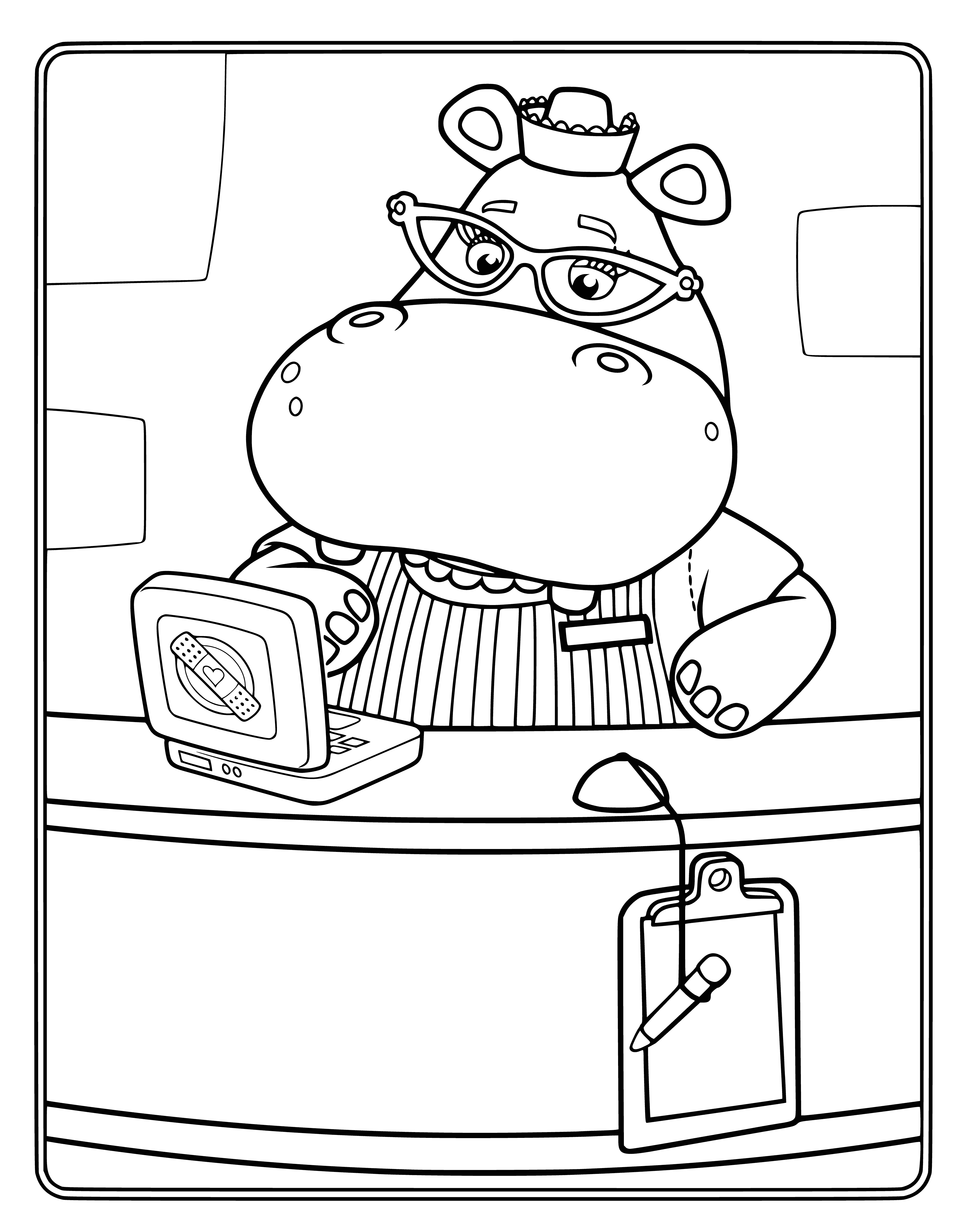 Hippo Hallie coloring page