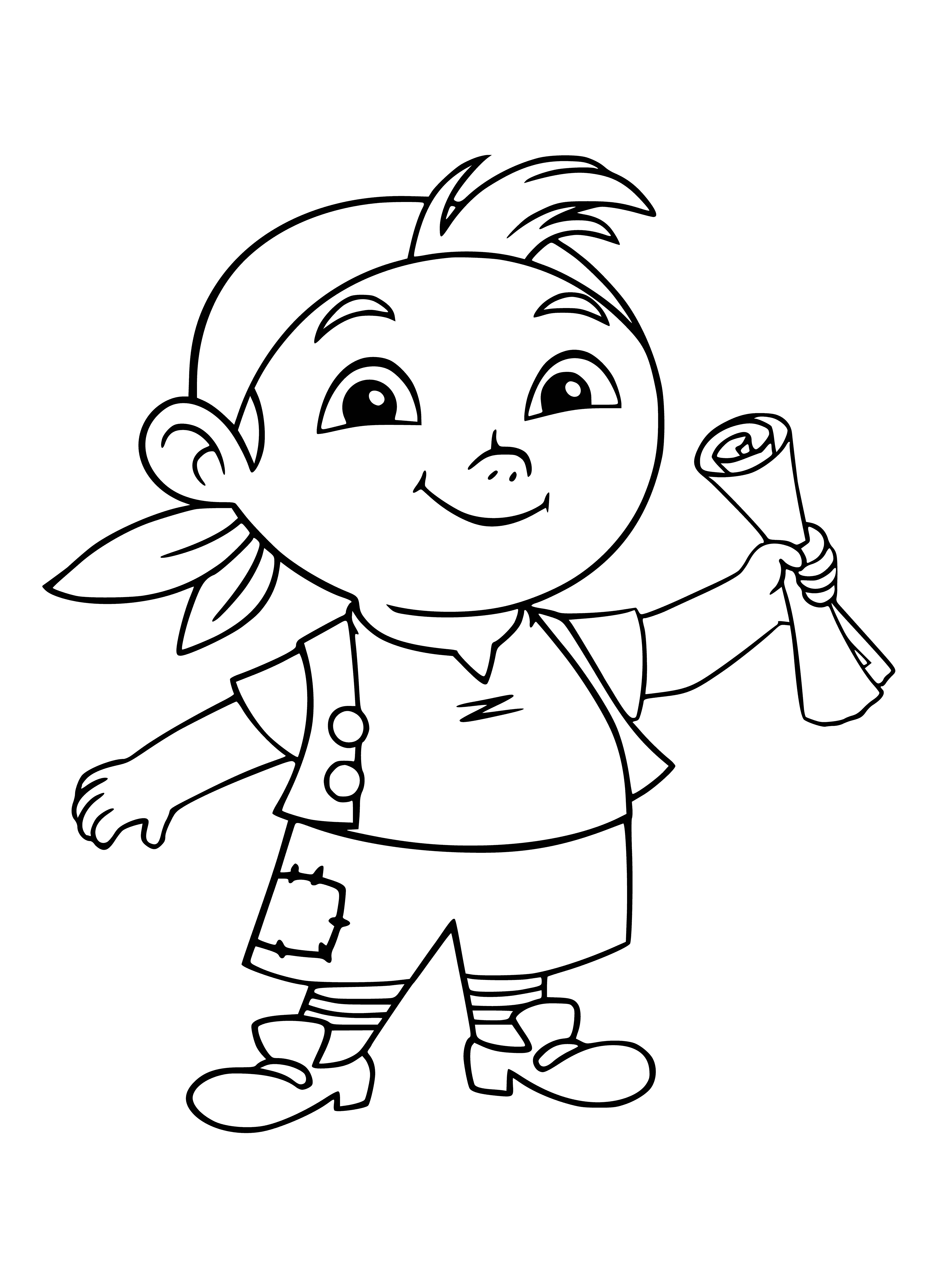 coloring page: Jake and team have an unforgettable, swashbuckling adventure with Cabby and Map's help!