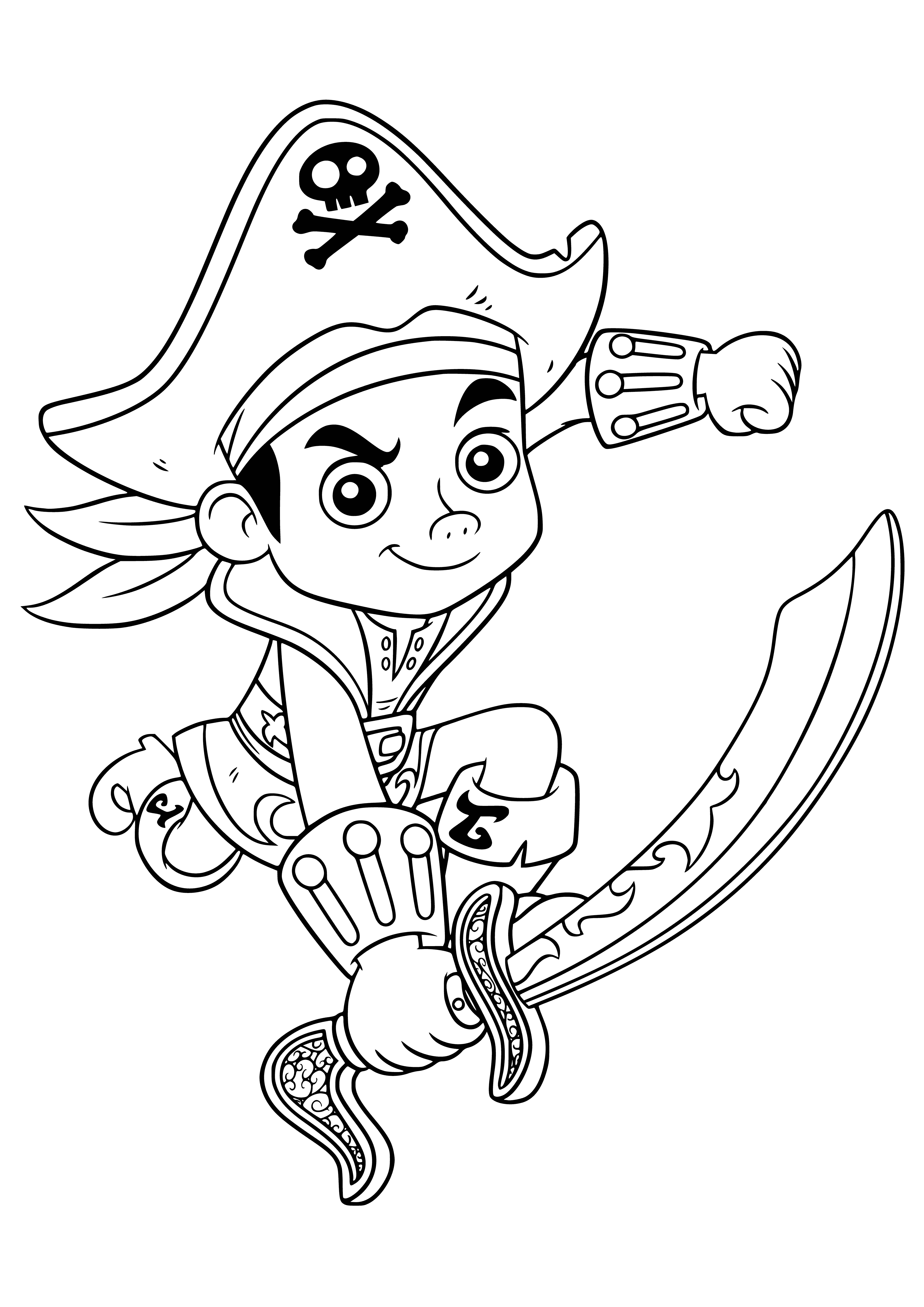 Jake with a saber coloring page
