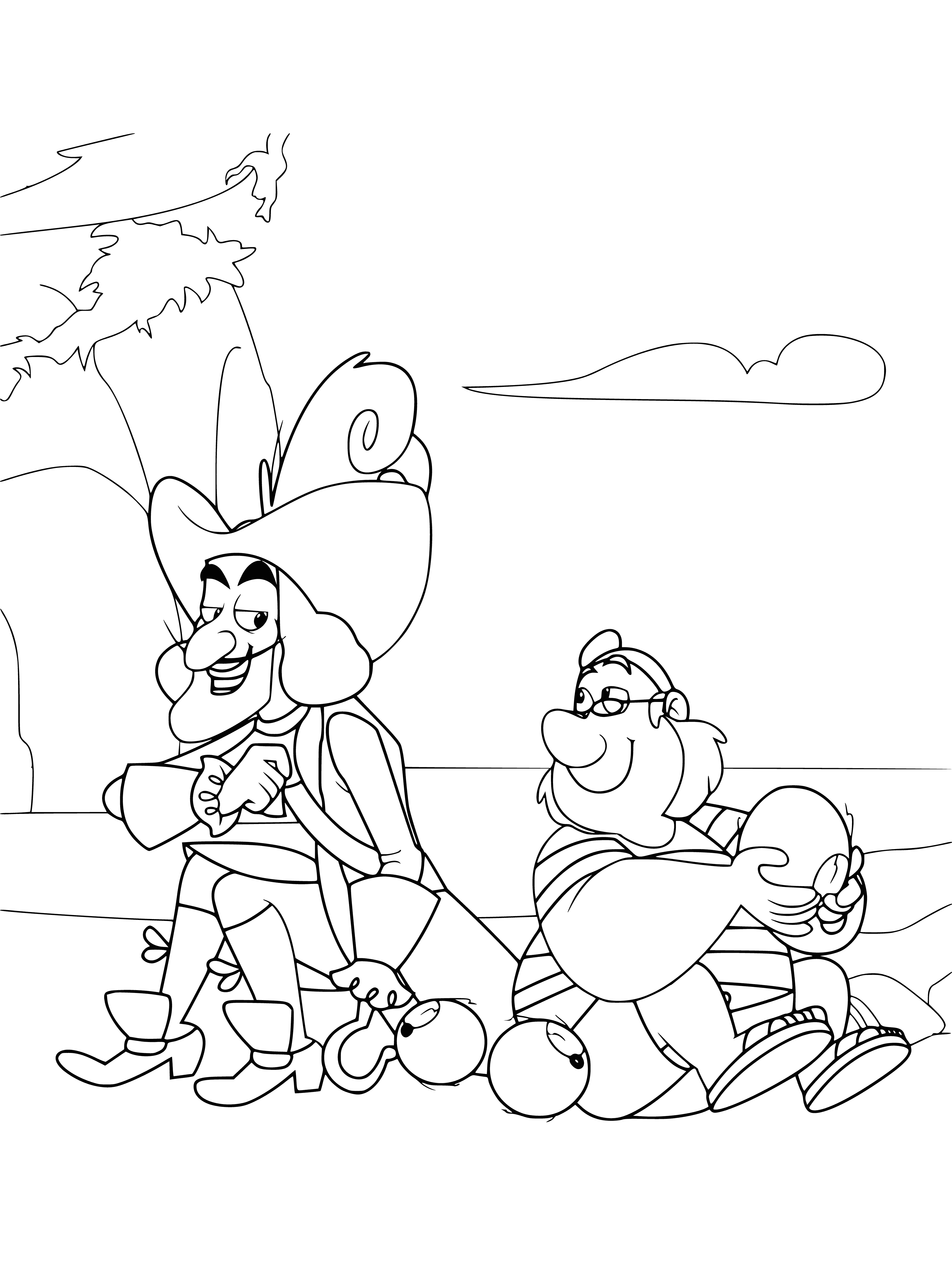 coloring page: Jake and the Pirates are on the hunt for Hook & Smee, trying to stop them before more mischief happens. #disneycharacter
