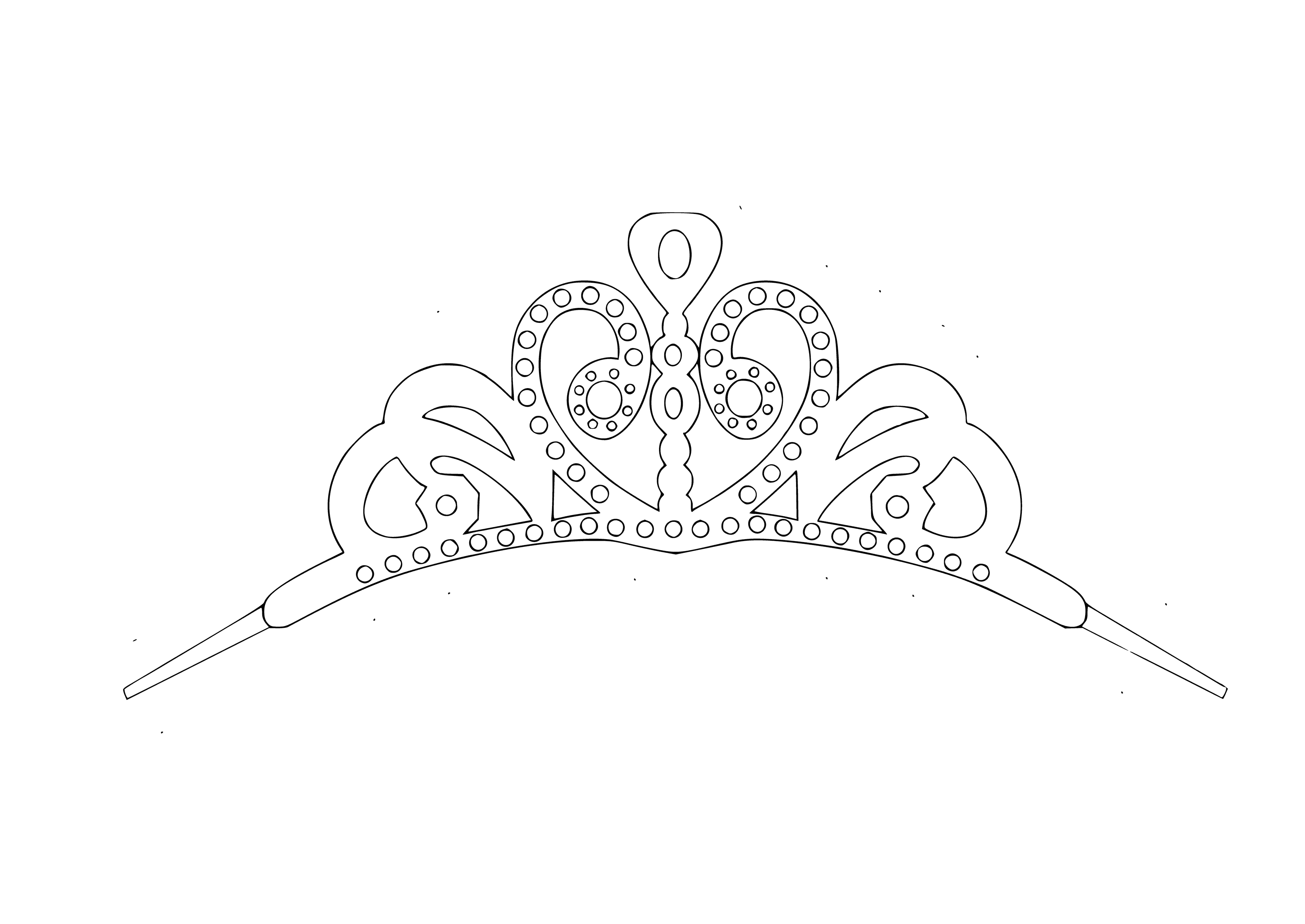 coloring page: Gorgeous pink & purple crown with a band to fit around the head, decorated by precious jewels.