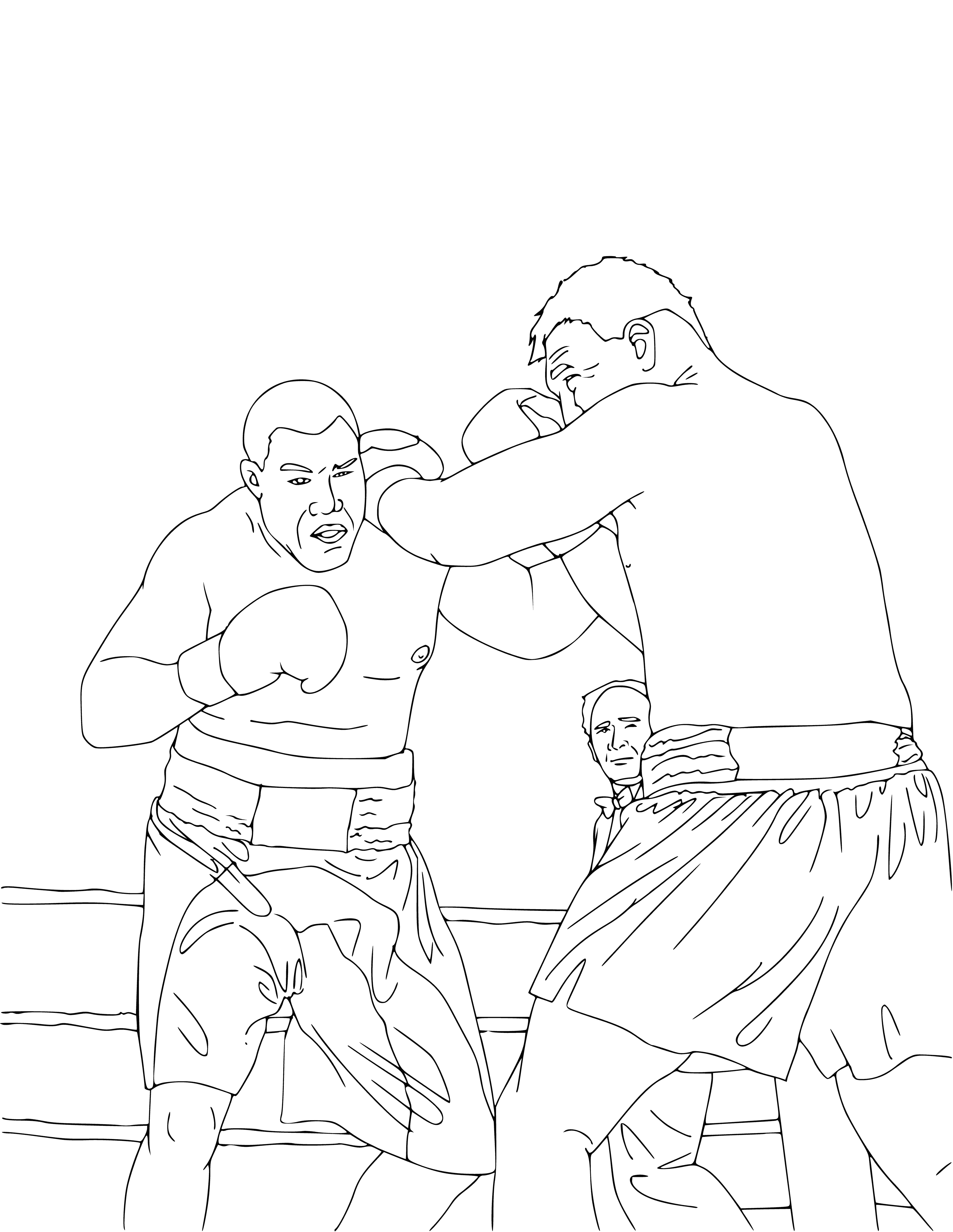 Boxing coloring page