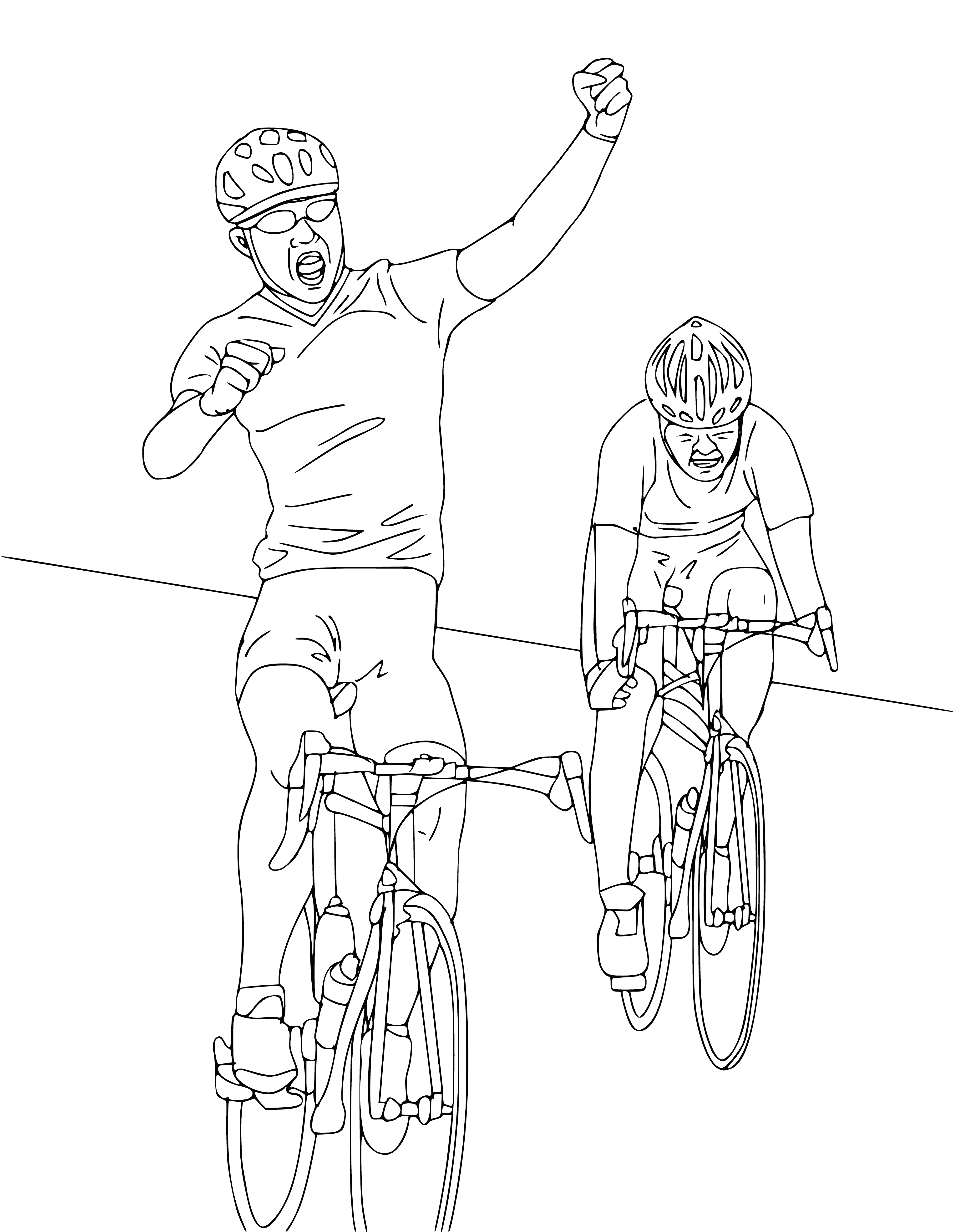 Bike race coloring page
